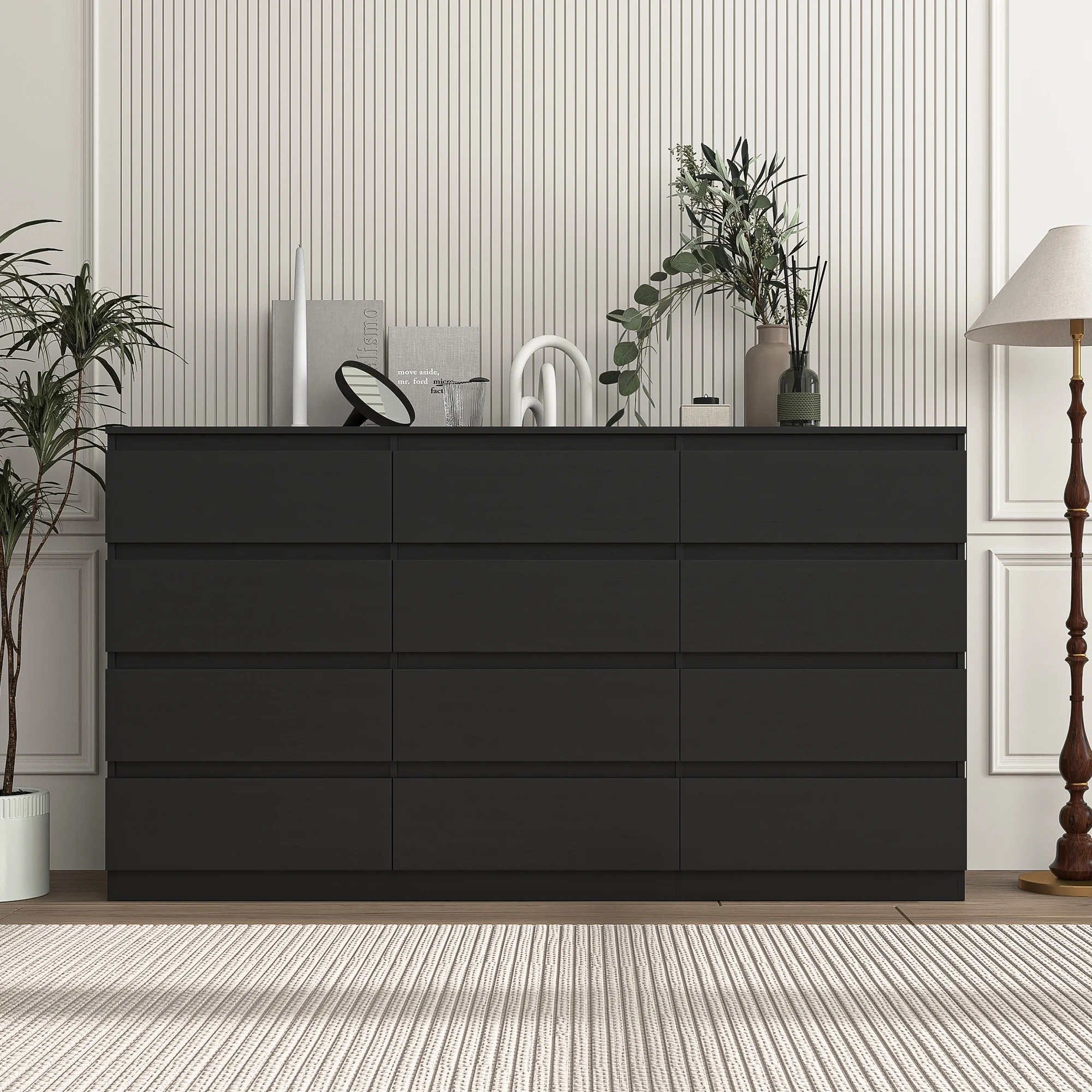 Kadyn White Chest of Drawer, 6 Double Drawer Dresser for Bedroom, Modern Storage Cabinet for Living Room, Dresser - Image 88