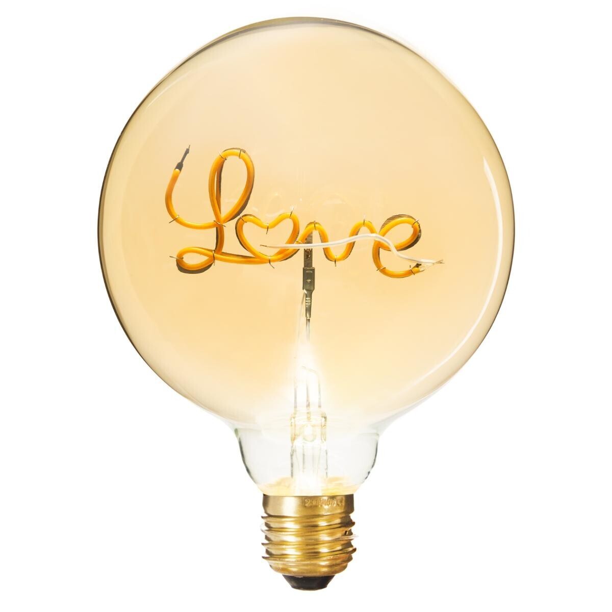 LED bulb "Love" Amber Love, D.13 cm, E27