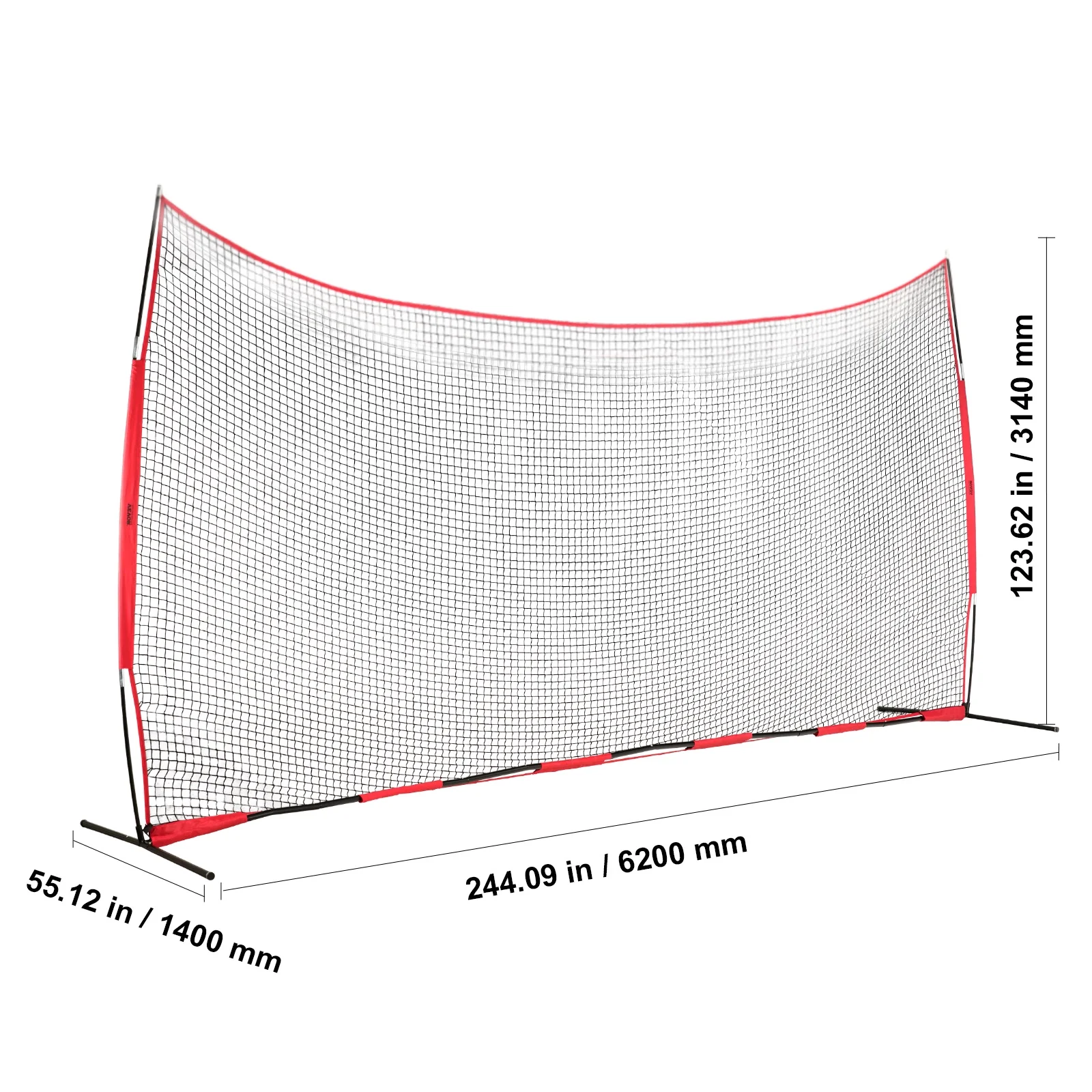 VEVOR Barricade Backstop Net, 20x10 ft Ball Sports Barrier Netting, Portable Practice Equipment with Carry Bag, Protection Screen for Baseball Softball Lacrosse Soccer Hockey Training, for Backyard - Image 8