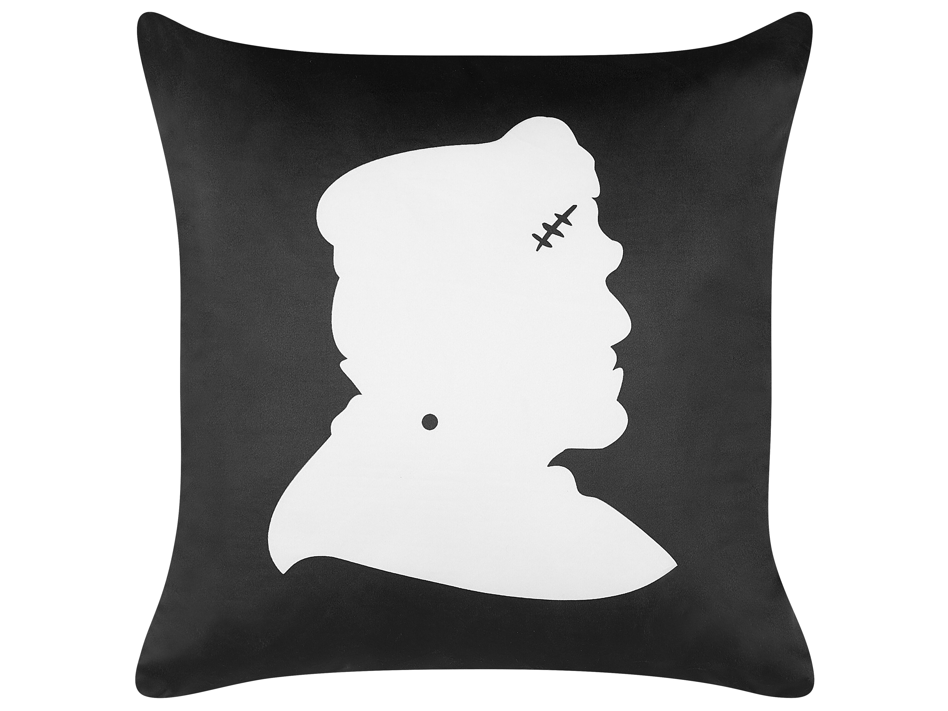 Throw Cushion FRANKLINIA Velvet 45 x 45 cm Black Abstract Pattern