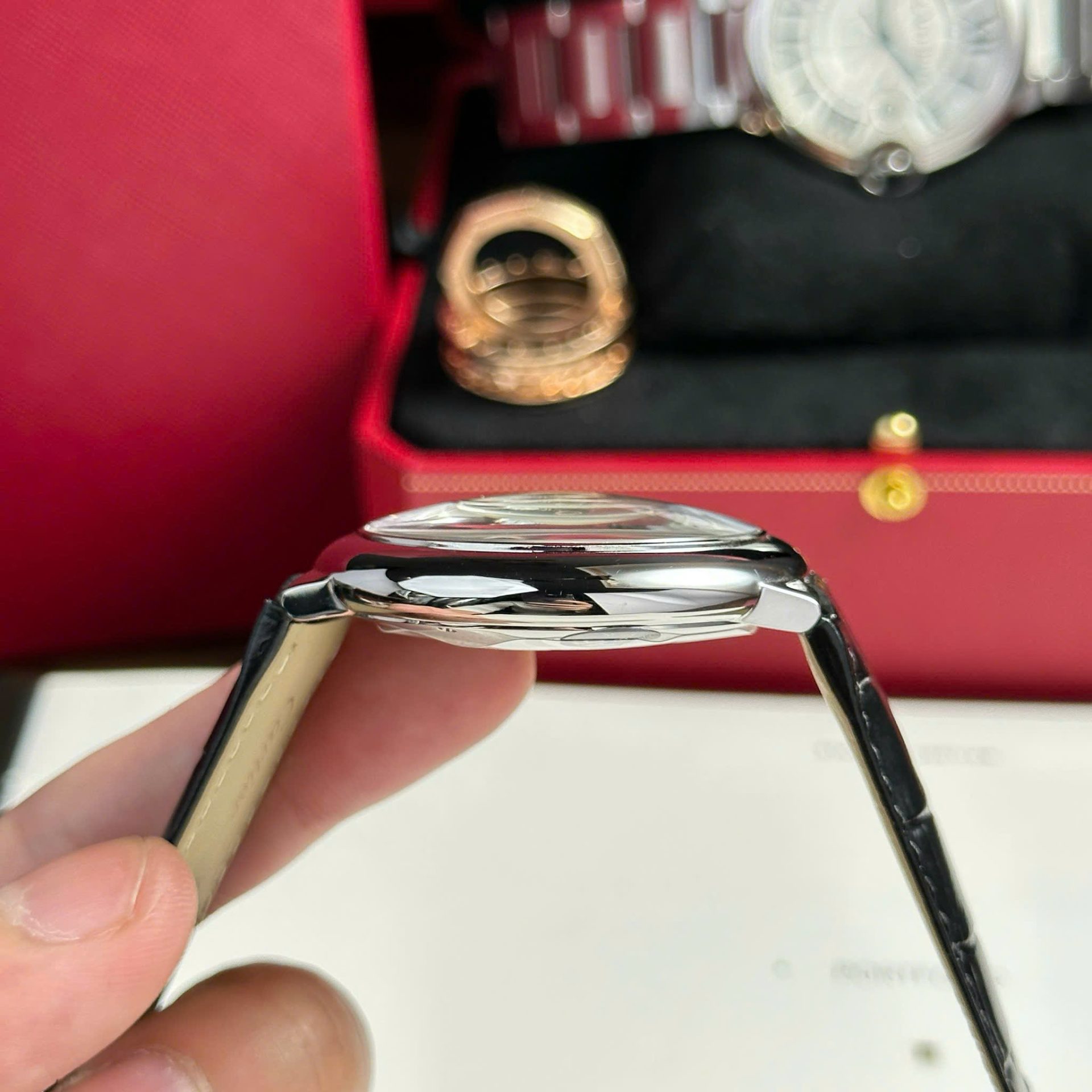 Cartier Ballon Bleu Replica Watch Dial White Leather Strap AF Factory 42mm - Top club