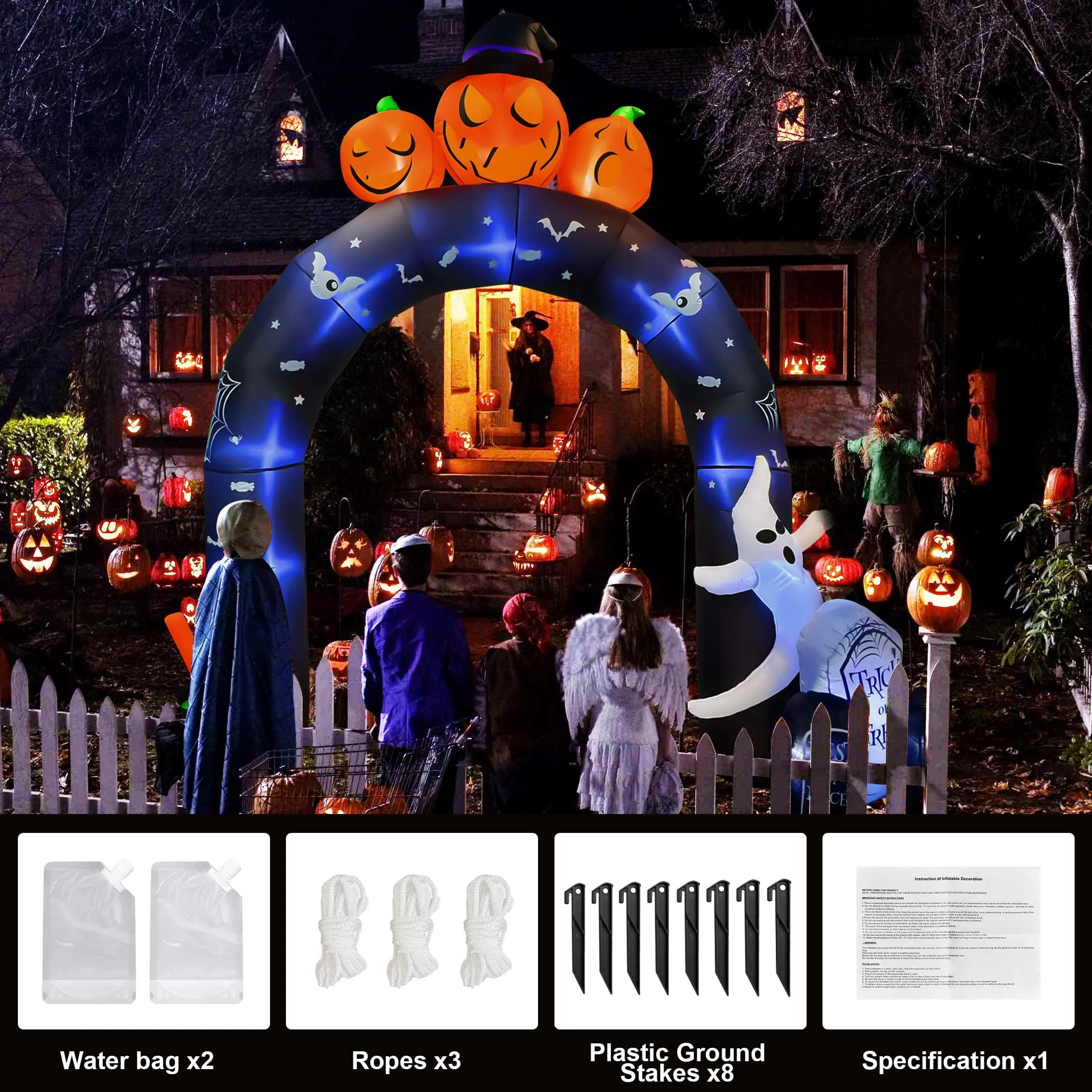 GVDV 10 FT Halloween Inflatables Archway Outdoor Decorations, Scary Halloween Arch Blow Up Yard Decorations for Front Yard Lawn Garden Decor - Image 6 GVDV 10 FT Halloween Inflatables Archway Outdoor Decorations, Scary Halloween Arch Blow Up Yard Decorations for Front Yard Lawn Garden Decor - Image 6