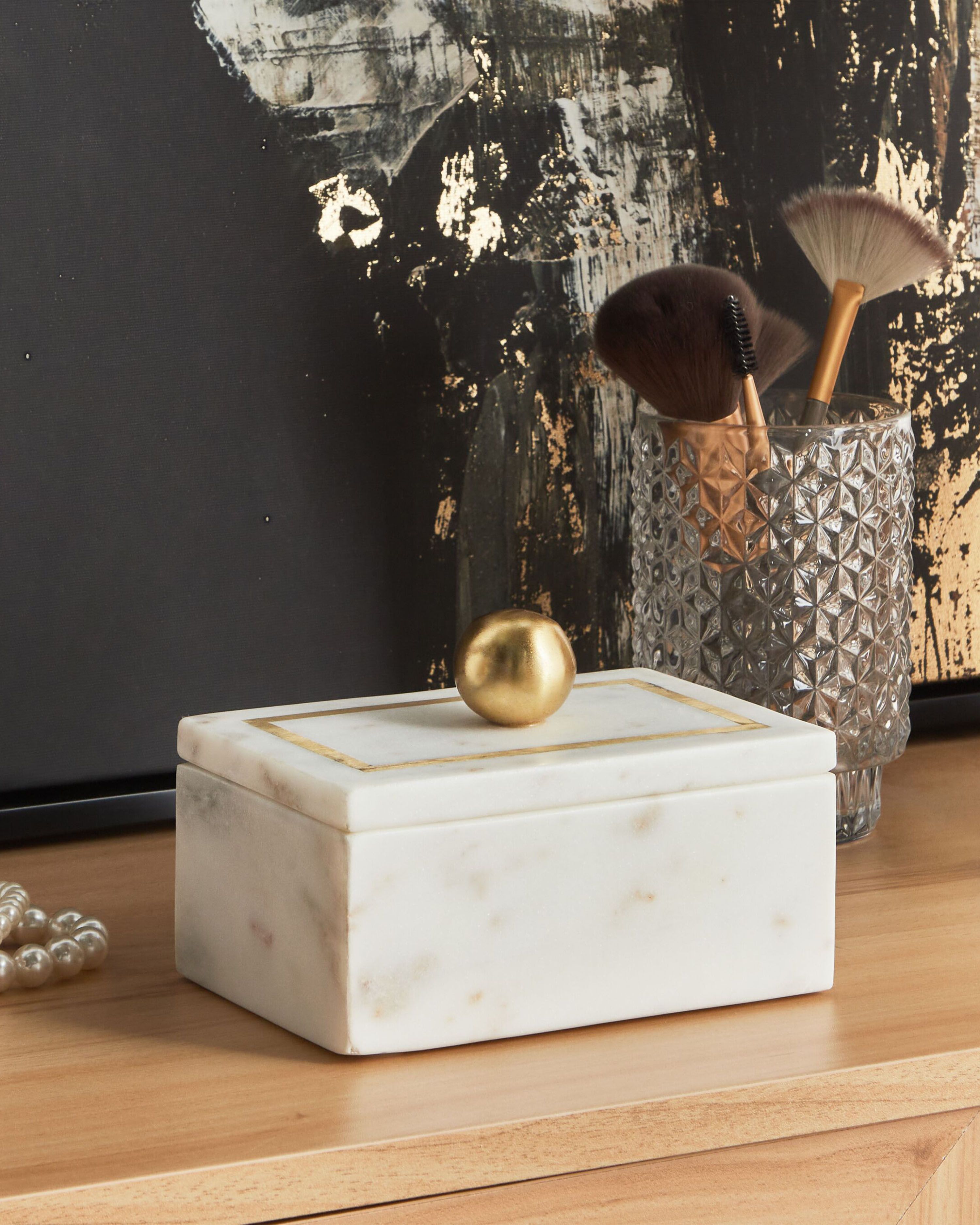 Trinket Box CHALANDRI Stone White
