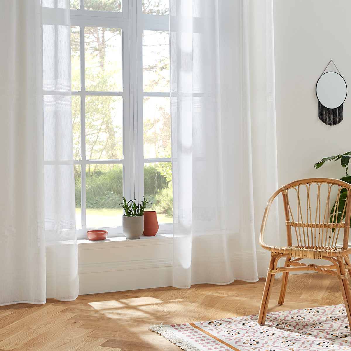 Sheer Curtain "Sab" White, 140x240 cm