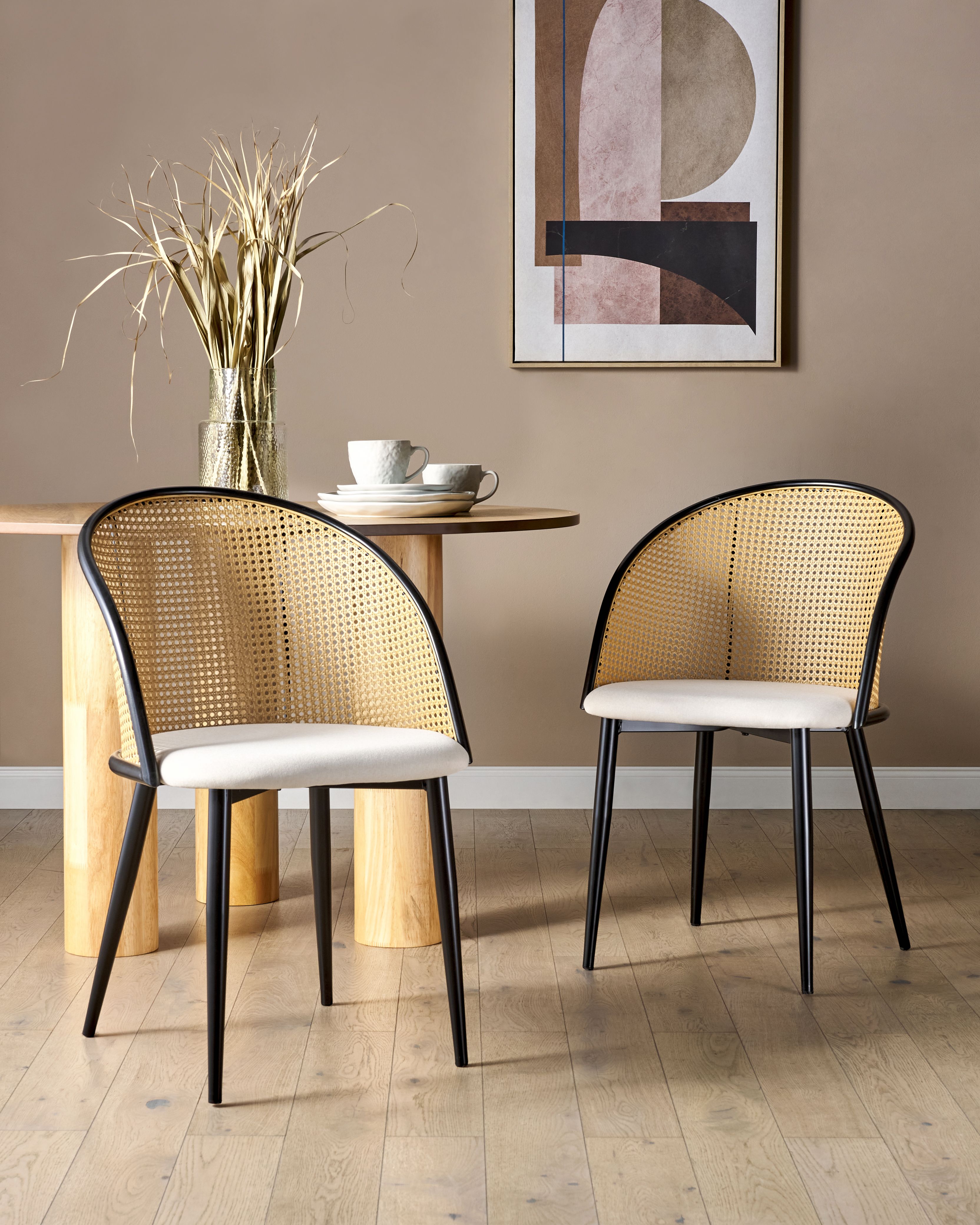Set of 2 Dining Chairs CORNELL Metal Black