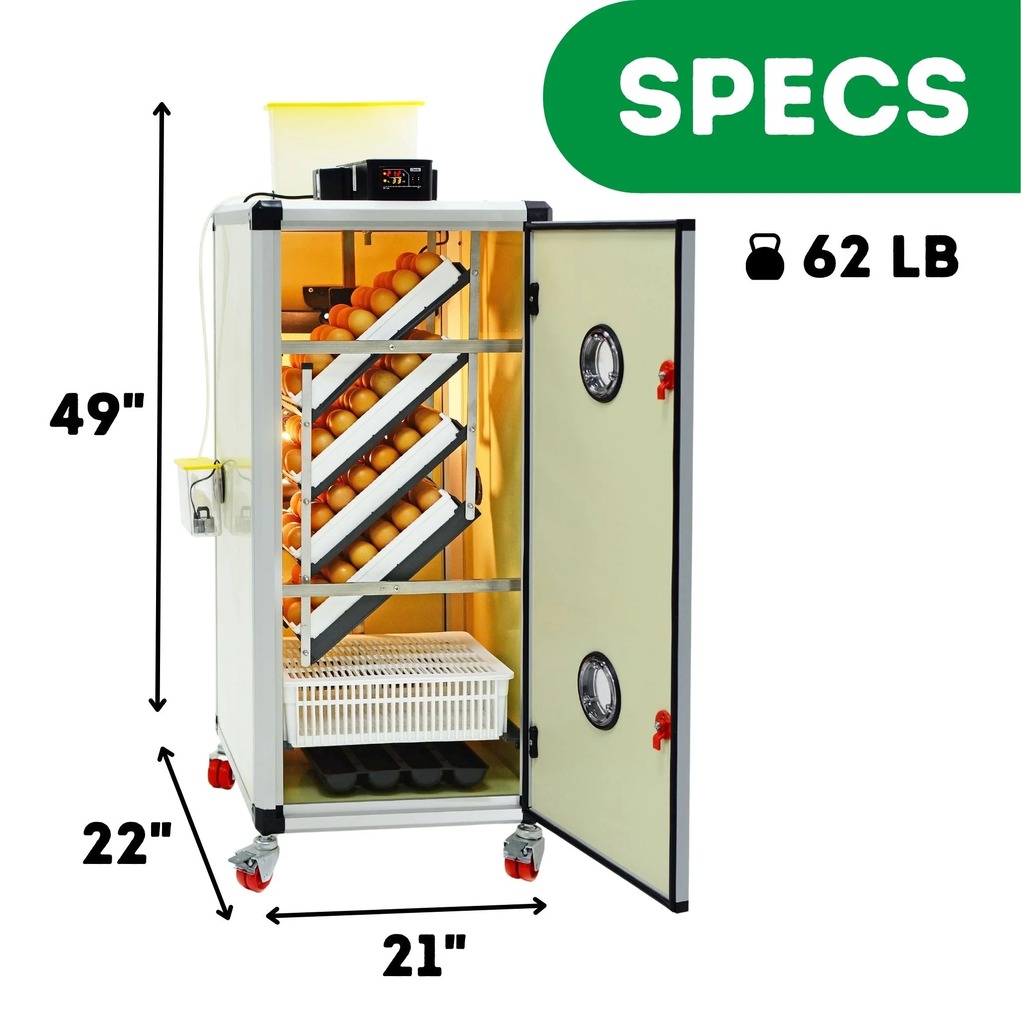 HB175C Egg Incubator with Hatcher Combo. Automatic Egg Turning and Humidity Control, Adjustable Egg Setter Trays, Perfect Poultry Incubator, Set and Forget Design. - Cimuka by Hatching Time - Image 11