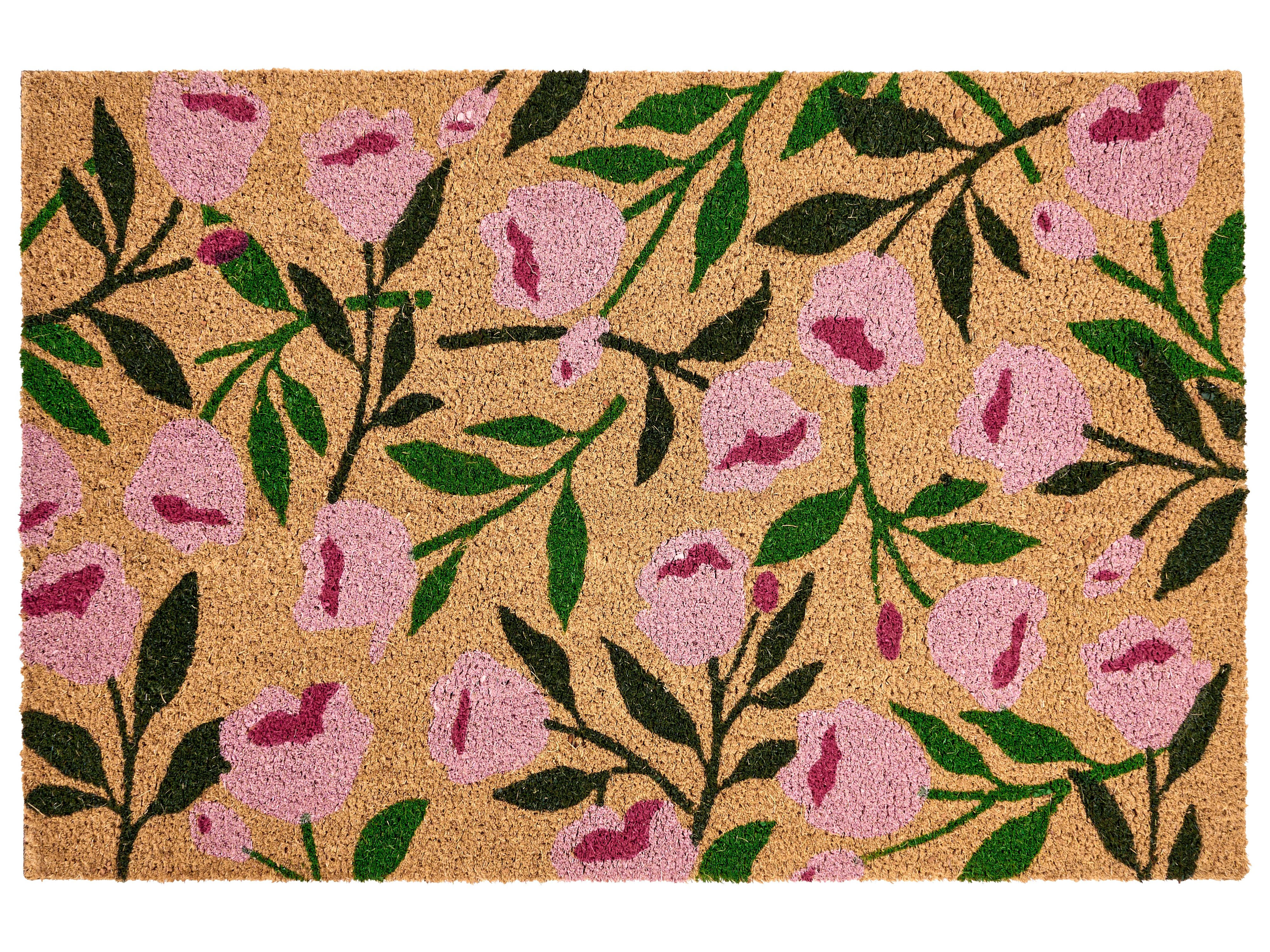 Doormat MANGUAO Natural 60 x 90 cm Flower Coir