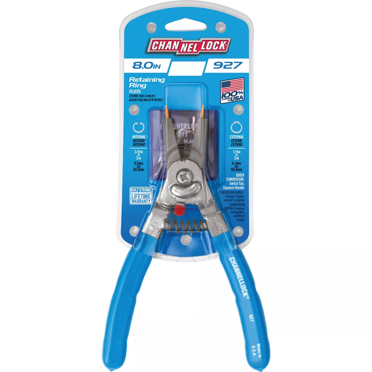 Channellock 8 In. Snap Ring Pliers with Straight Tip/90-Degree Bend Tip