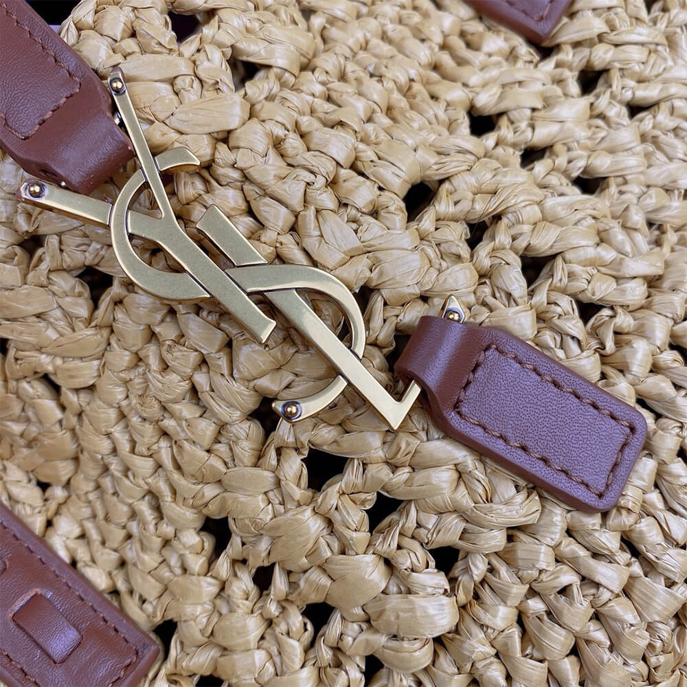 YSL Medium Panier Raffia Bag In Brown1:1High-quality replica
