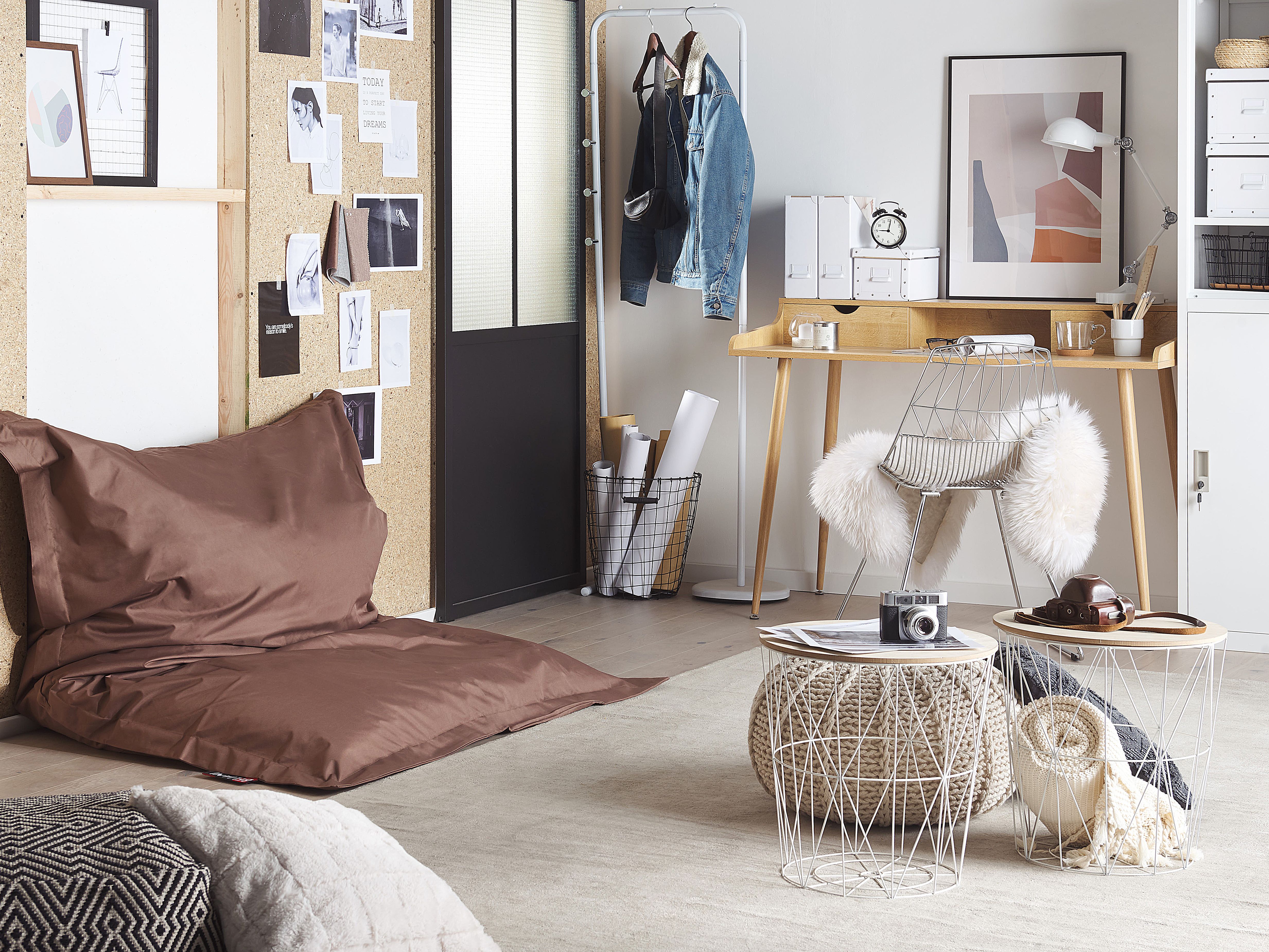 Bean Bag 300 L FUZZY 140 cm 180 cm Brown