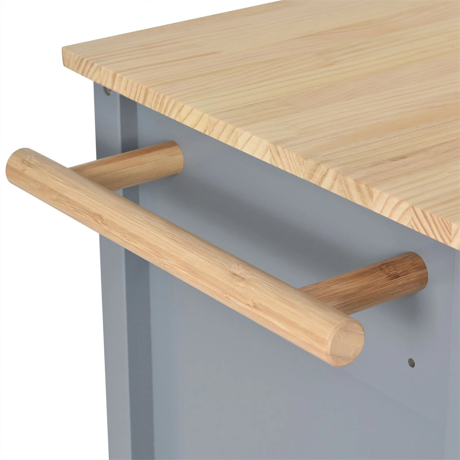 Kitchen Storage Islands&Carts with Solid Wood Top and Locking Wheels, Kitchen Island Cart with 4 Door Cabinet and Two Drawers, Kitchen Cabinets for Kitchen and Dining Room, Green - Image 17