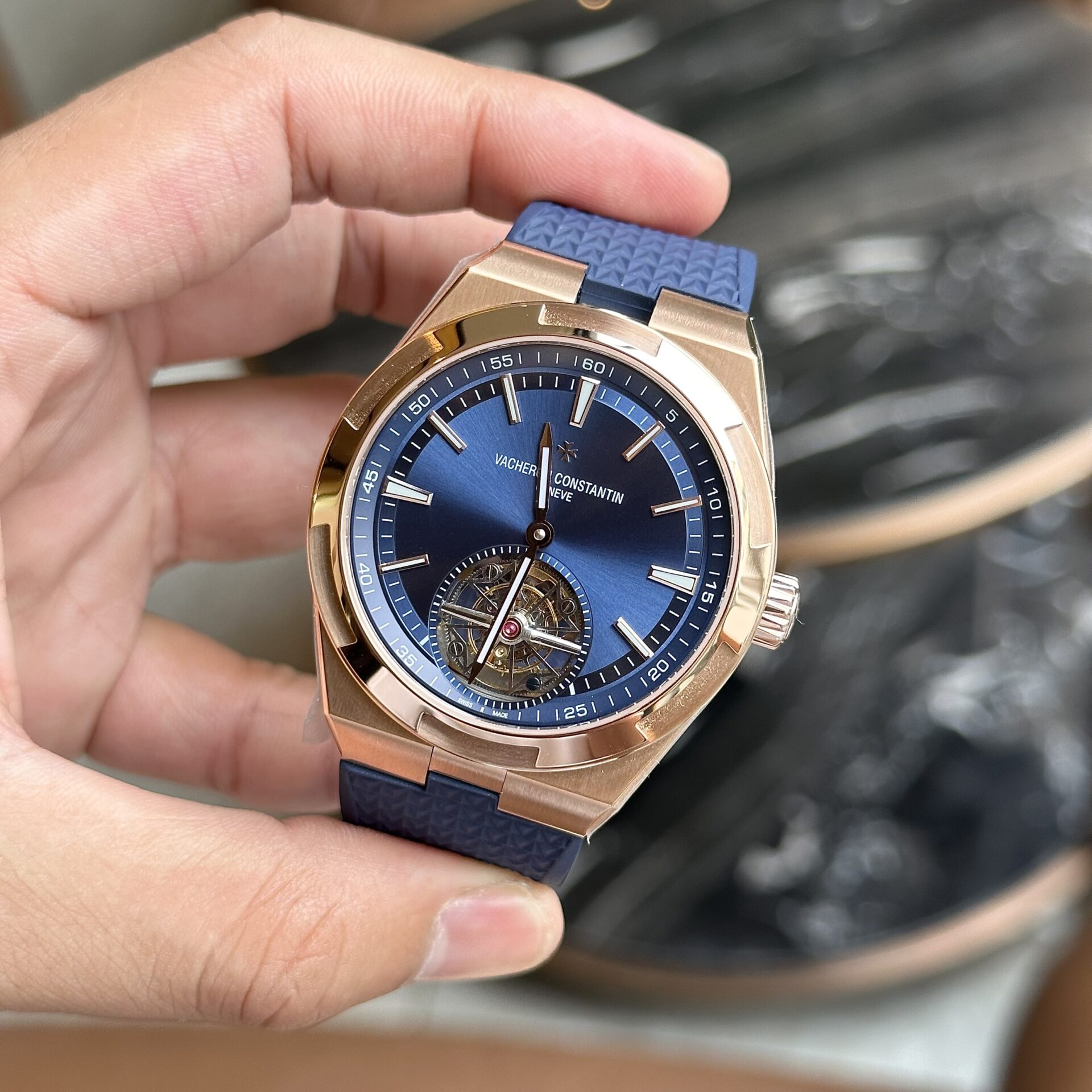 Vacheron Constantin Overseas 6000V Tourbillon Rubber Strap Replica Watch 42.5mm - Elite Watch Atelier
