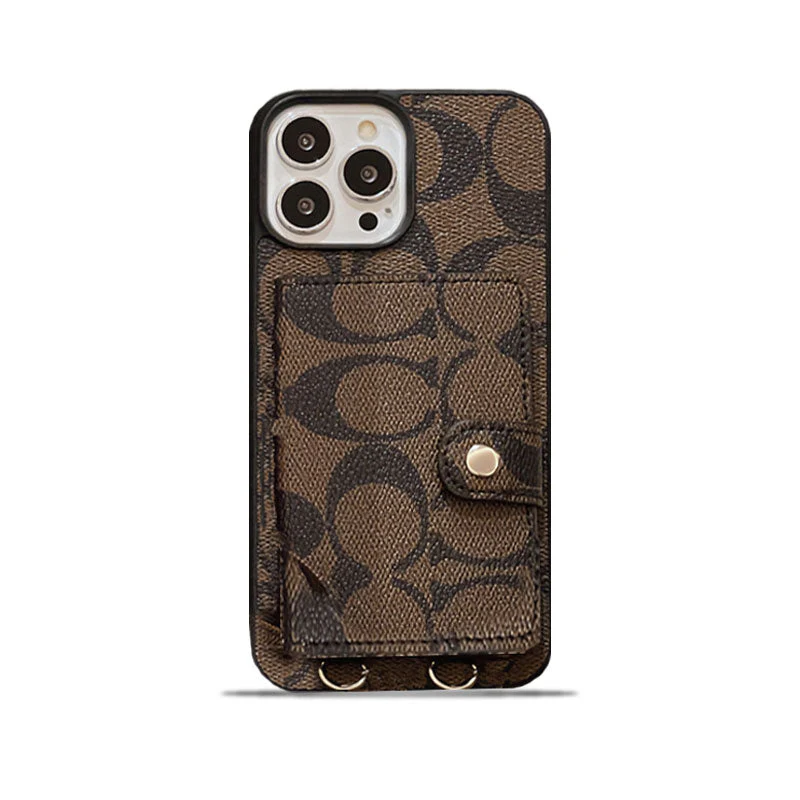 Coach iPhone Case With Wallet And  Strap Brown -SZK240402 - Wholesale & Influencer