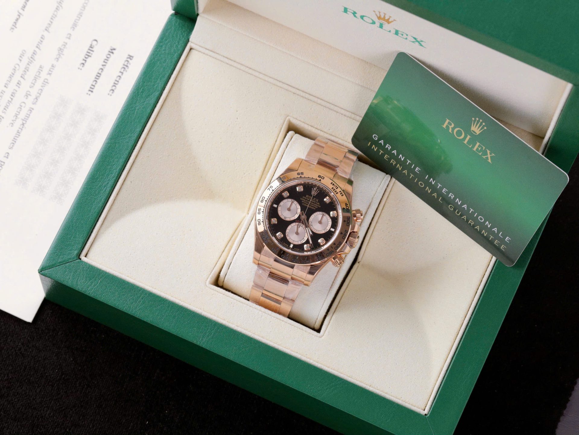 Rolex Daytona 126505 Rose Gold Best Replica Watch Black Dial 40mm - Elite Watch Atelier