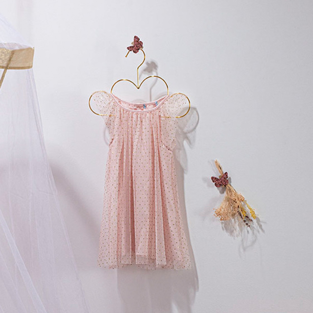 Set of 3 hangers "Cloud" Gold, Plastic