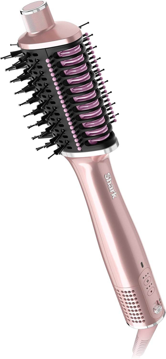 Shark Glossi 2-in-1 Hot Tool and Air Glosser | Ultra-Fast, Ultra-Glossy Blowouts at-Home | Heat-Controlled Ceramic, Curly, Coily, and Color Friendly | Lychee | HT302PK