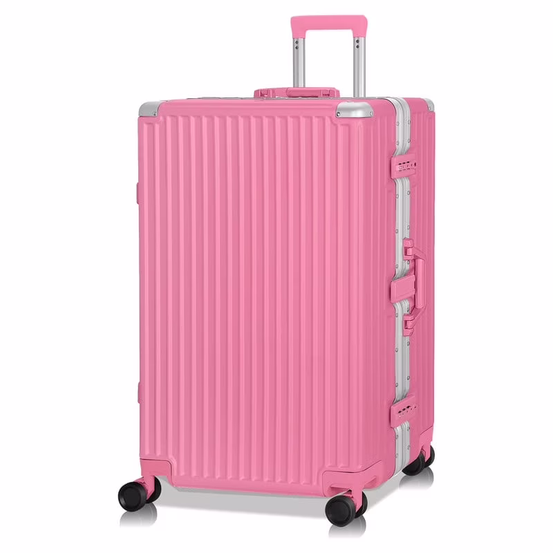 Luggage Aluminium Frame PC ABS Hardshell Suitcase with Spinner Wheels TSA Lock Zipperless Luggage 28 inch Silver - Image 14