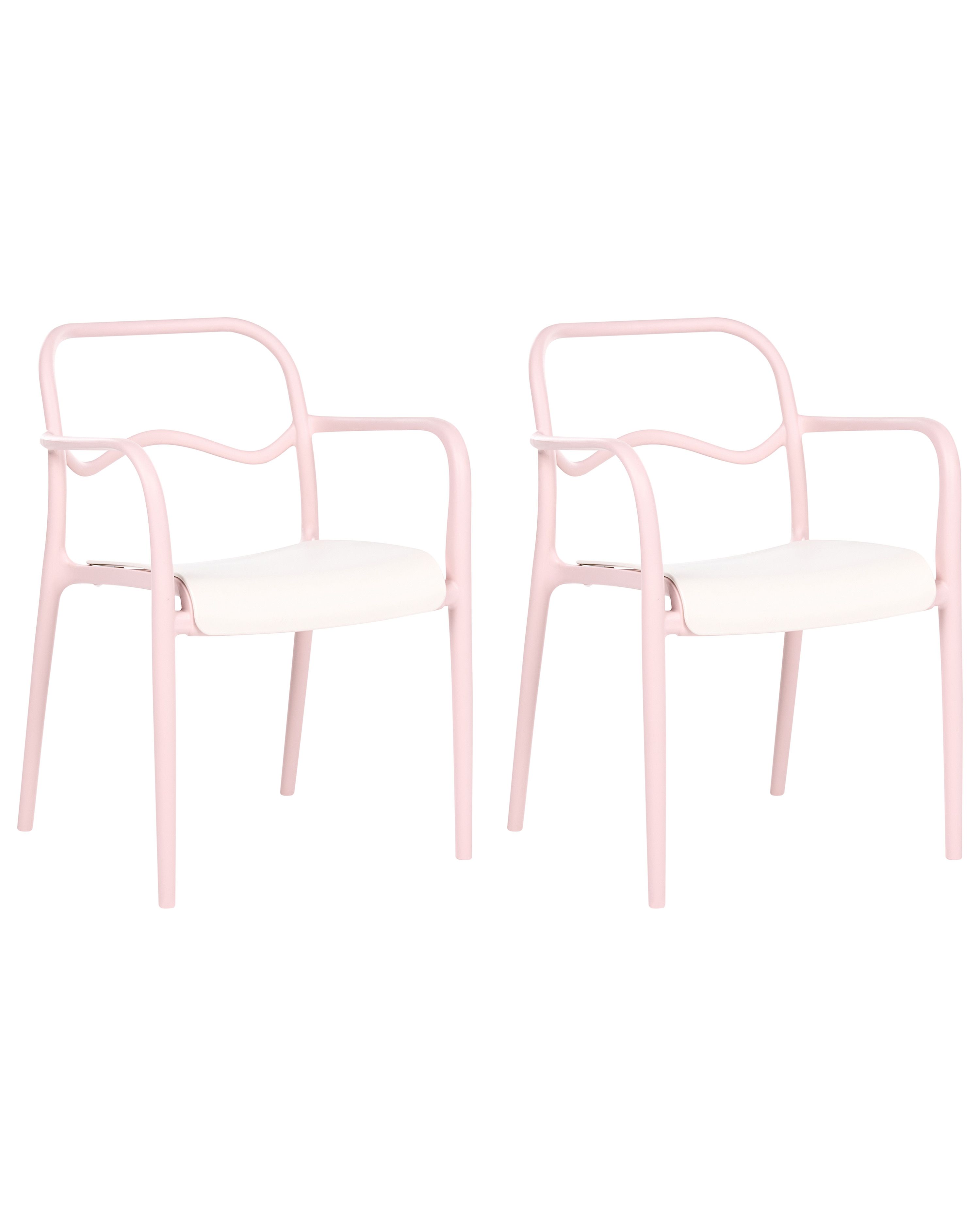 Set of 2 Garden Chairs THASOS Synthetic Material Pastel Pink