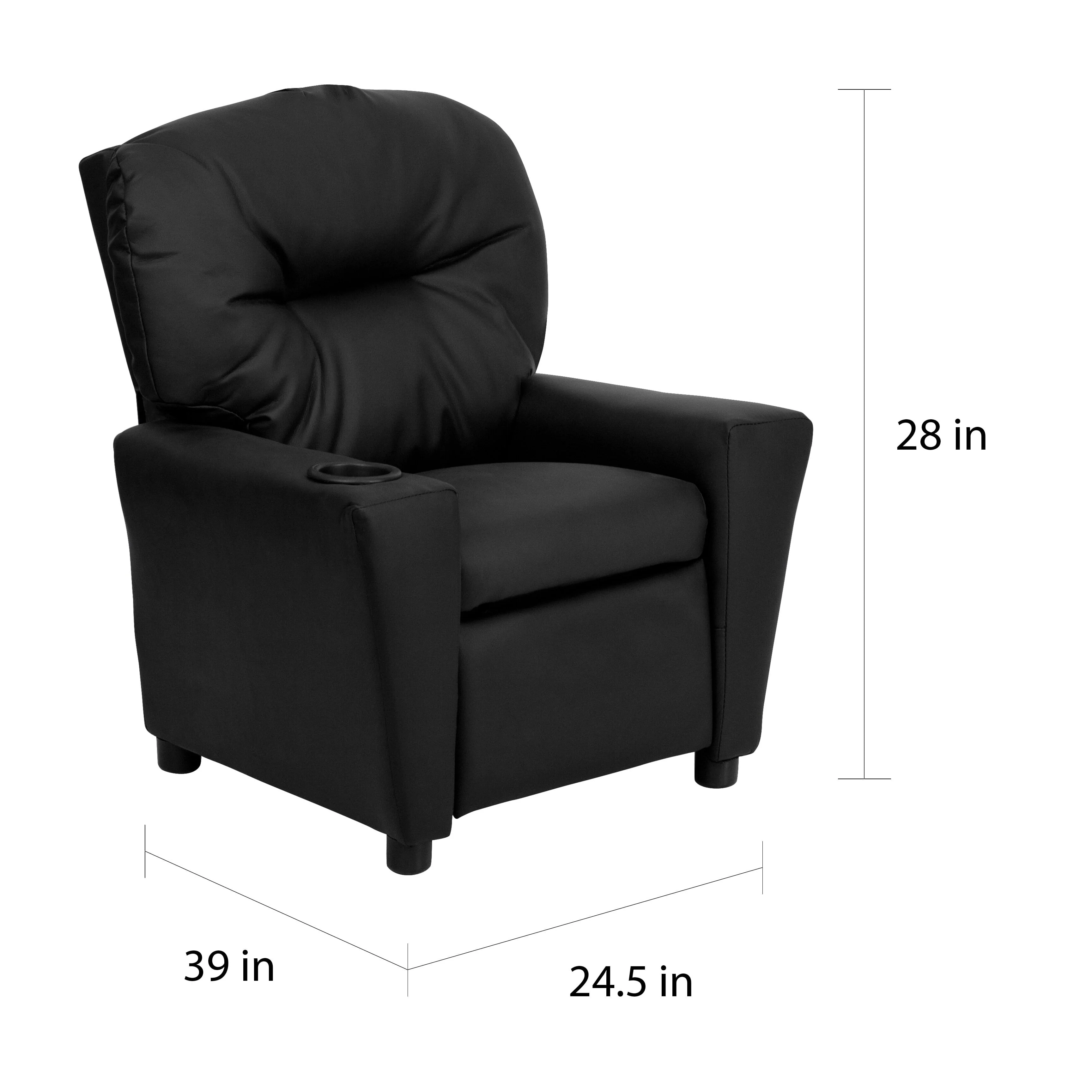 Lancaster Home Contemporary Kids Recliner with Cup Holder Brown Microfiber - Image 7