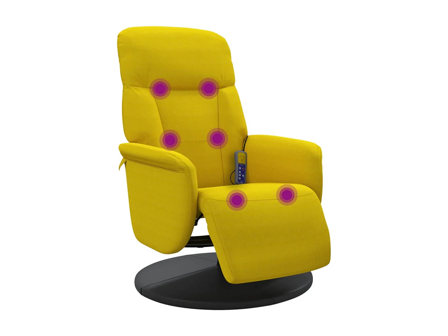 Fauteuil inclinable-Fauteuil salon de massage avec repose-pied jaune velours SHL5167