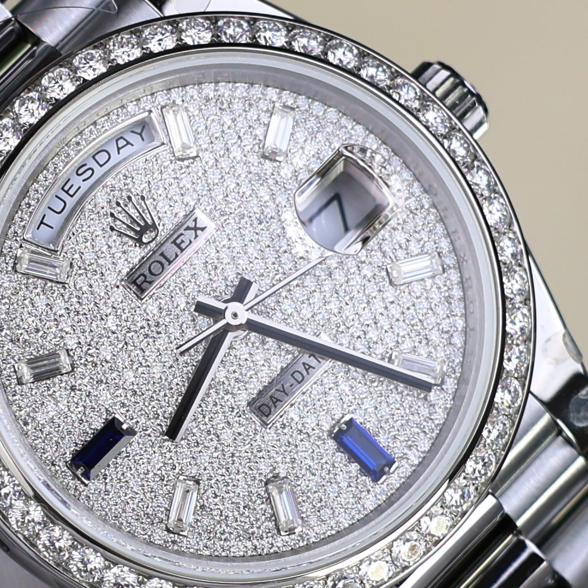 Rolex Day-Date Best Copies Watch Diamonds Moissanite Custom GM Factory 40mm - Top club