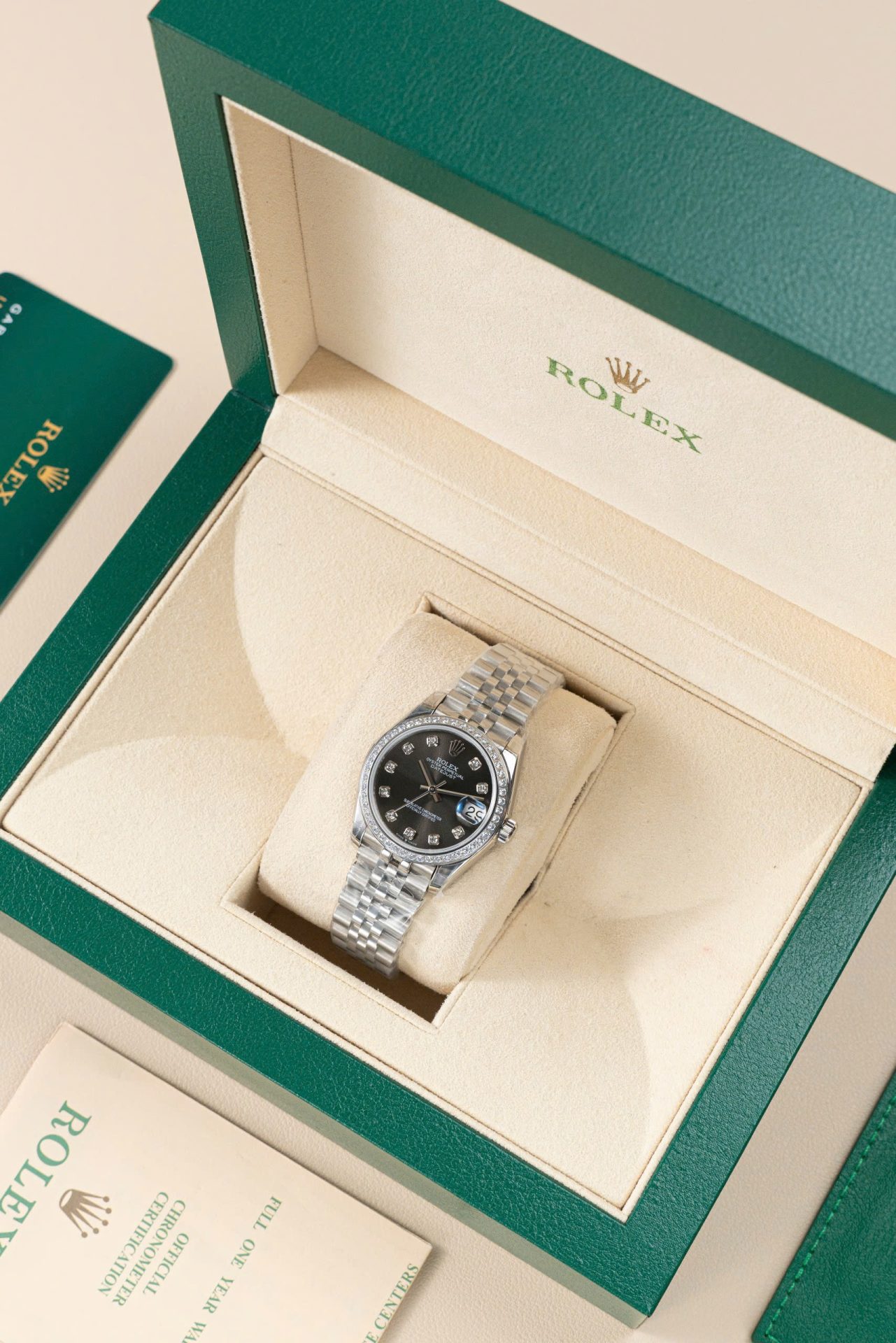 Rolex DateJust Lady Clone Watch Gray Dial Jubilee Strap 31mm - Elite Watch Atelier