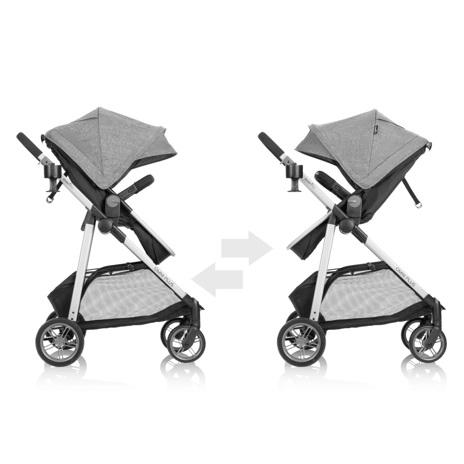 Evenflo Omni Plus Modular Travel System with LiteMax Sport Infant Car Seat, Mylar Gray, Unisex - Image 11