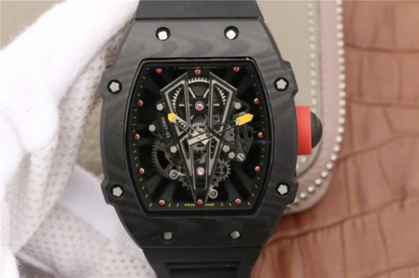 Replica Richard Mille RM027-03 Full Black Carbon Skeleton Dial Black Rubber Strap 6T51 - Top club