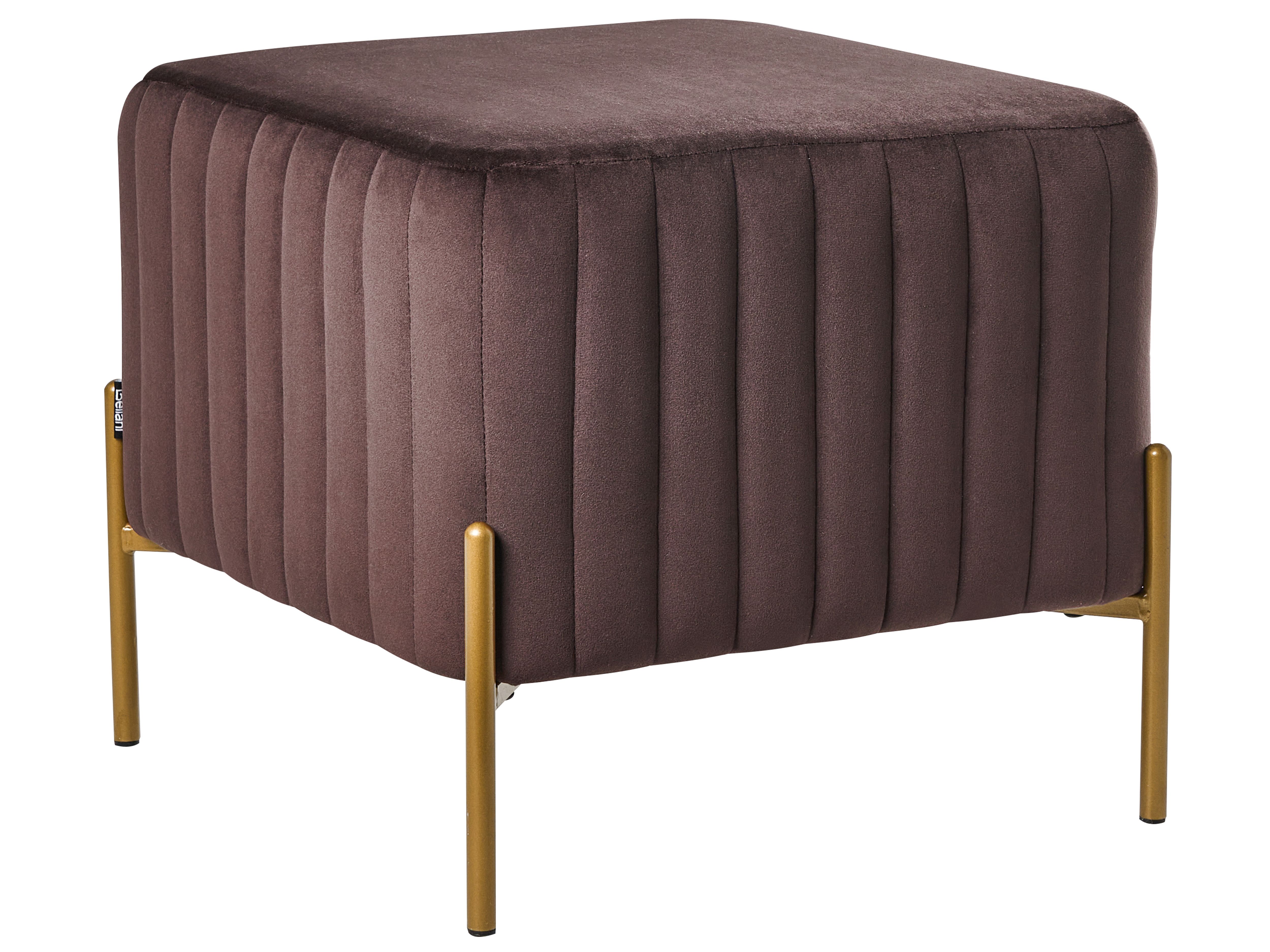 Footstool UTAH Velvet Dark Brown