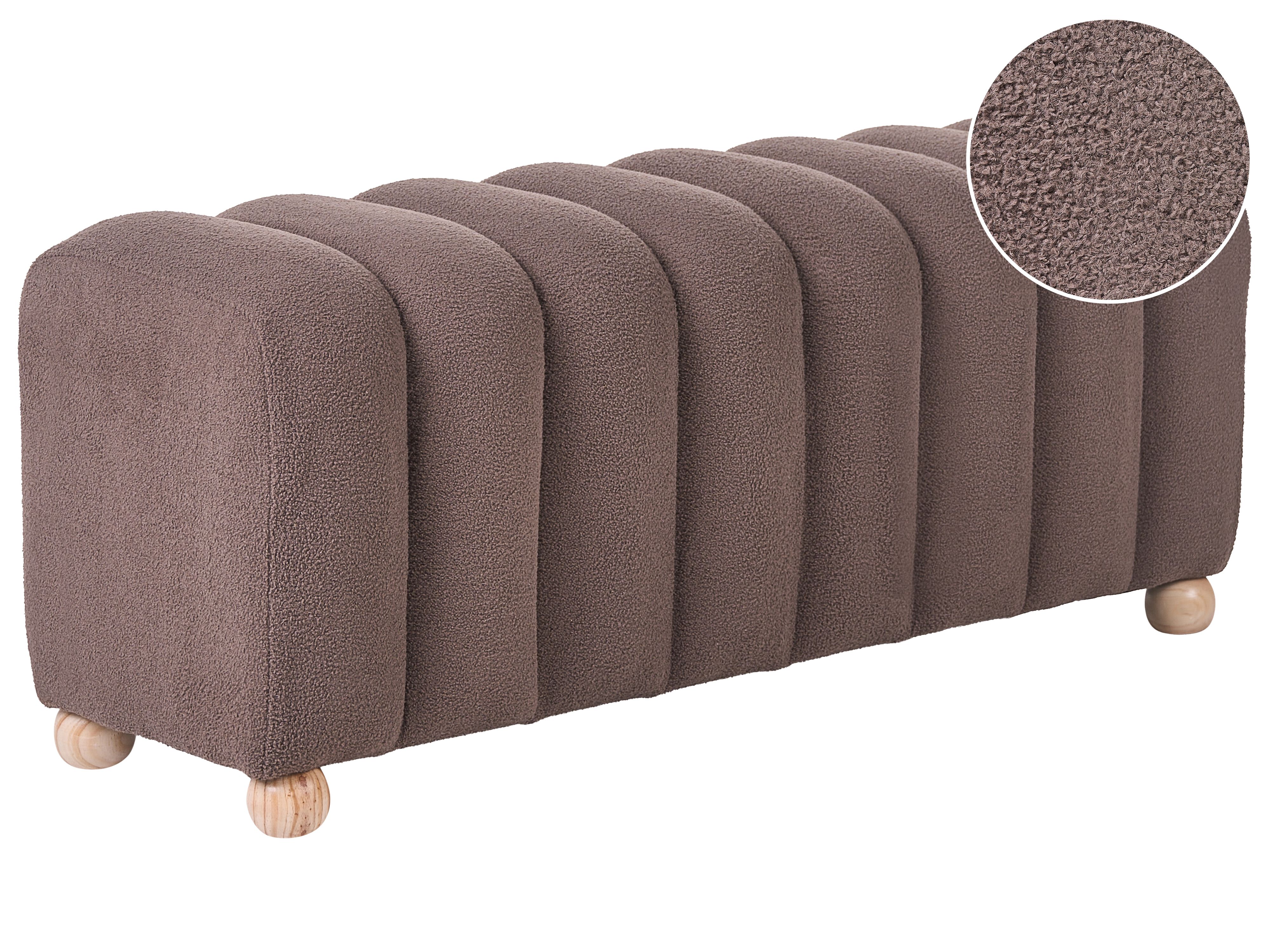 Upholstered Bench IDYLLWILD Boucle Brown