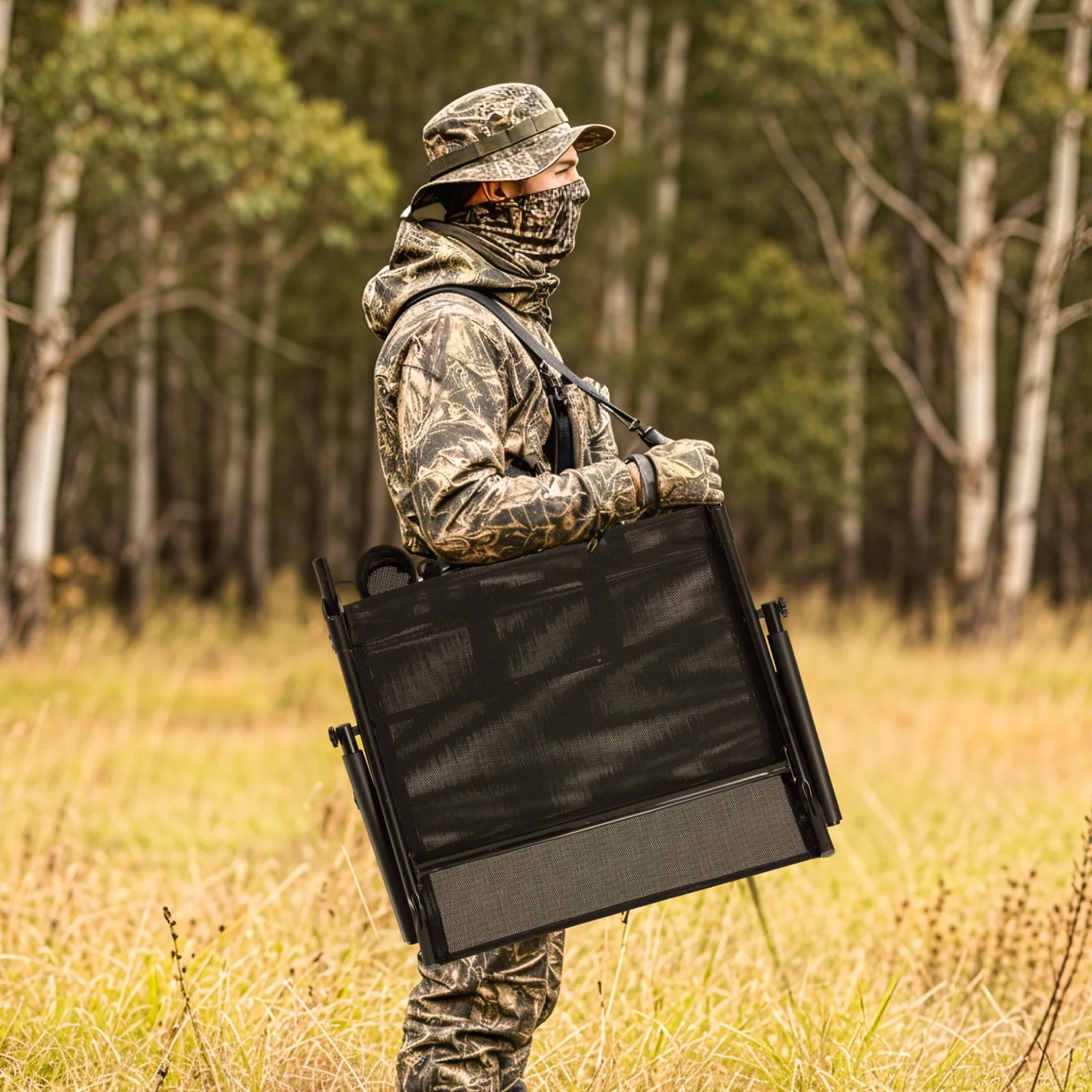 Danrelax 360�� Silent Camo Hunting Blind Chair, Armrests, Side Pouch, Telescopic Legs - Image 27