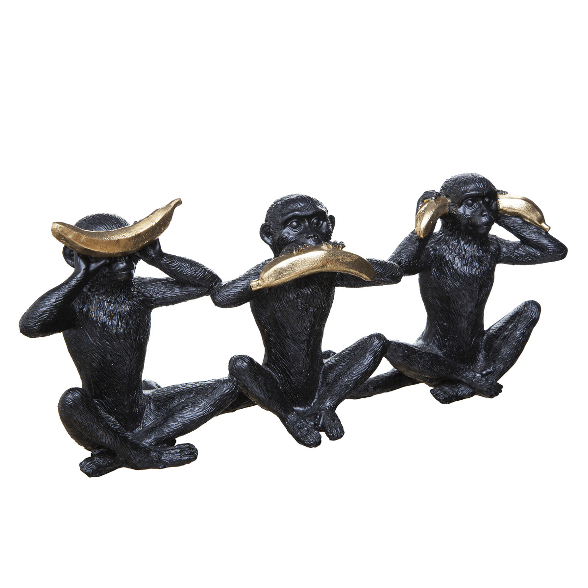 Monkey statue Black, H.17,5 cm