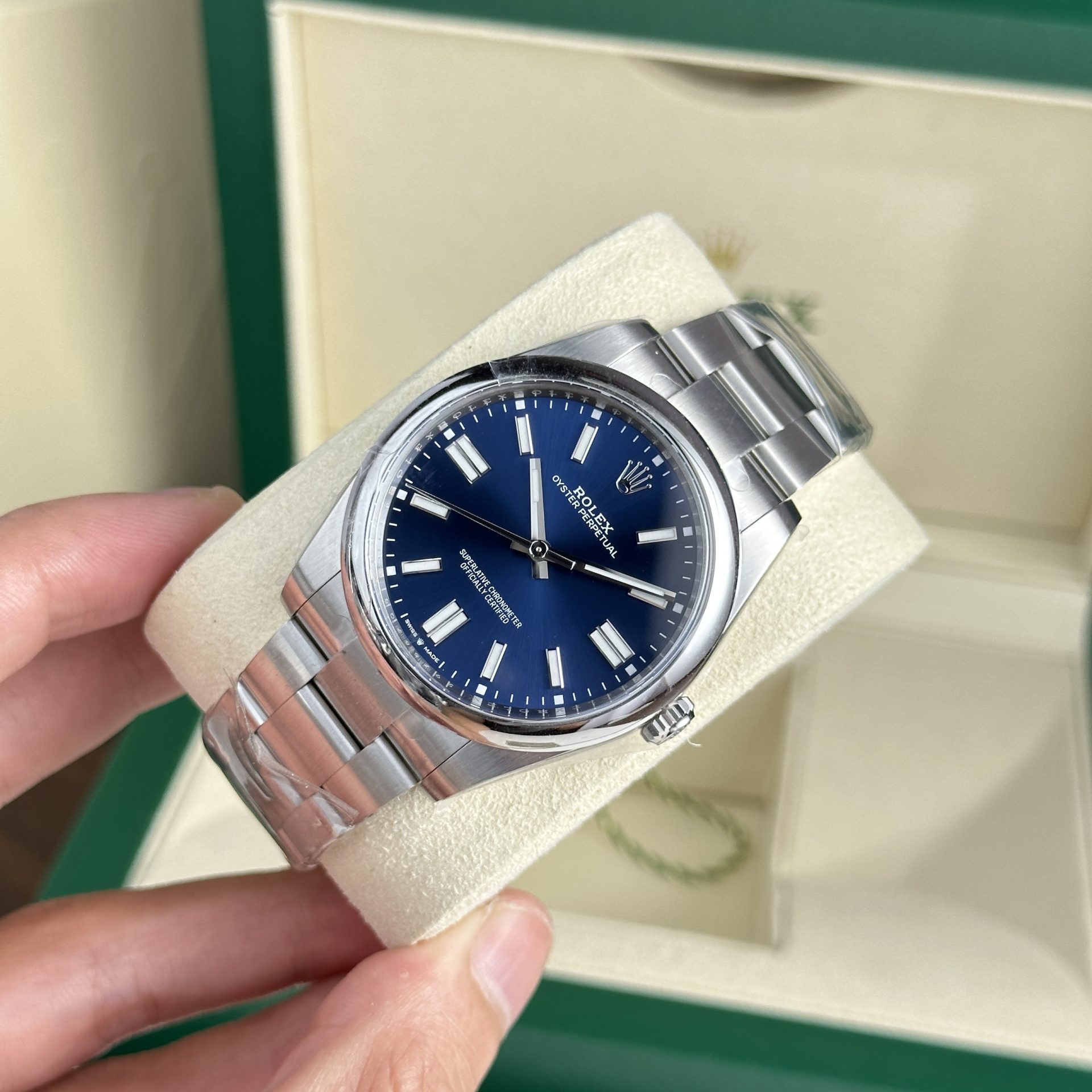 Rolex Replica Watch Oyster Perpetual 124300 Dial Blue Clean Factory 41mm - Elite Watch Atelier