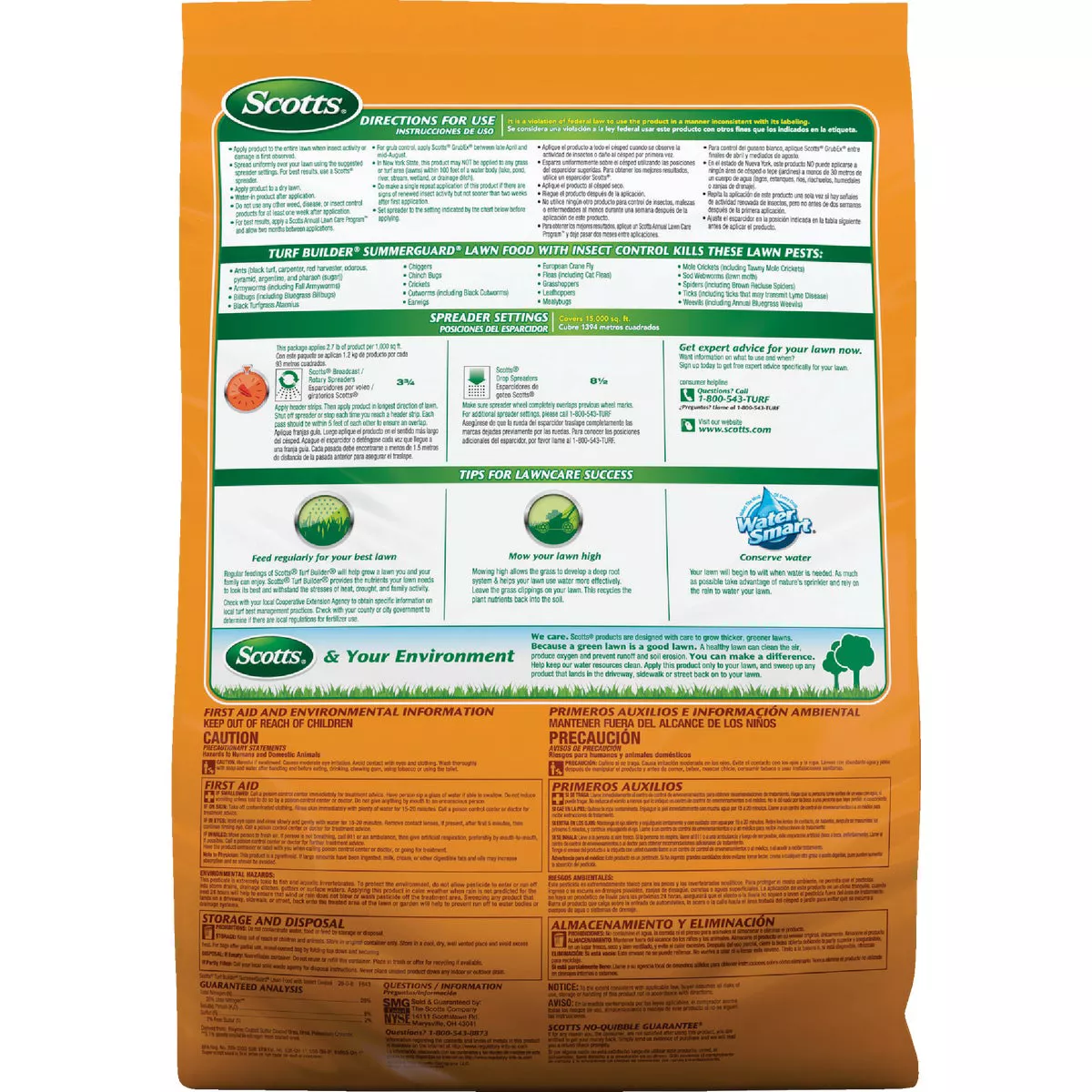 Scotts Turf Builder SummerGuard 40.05 Lb. 15,000 Sq. Ft. Lawn Food with Insect Control