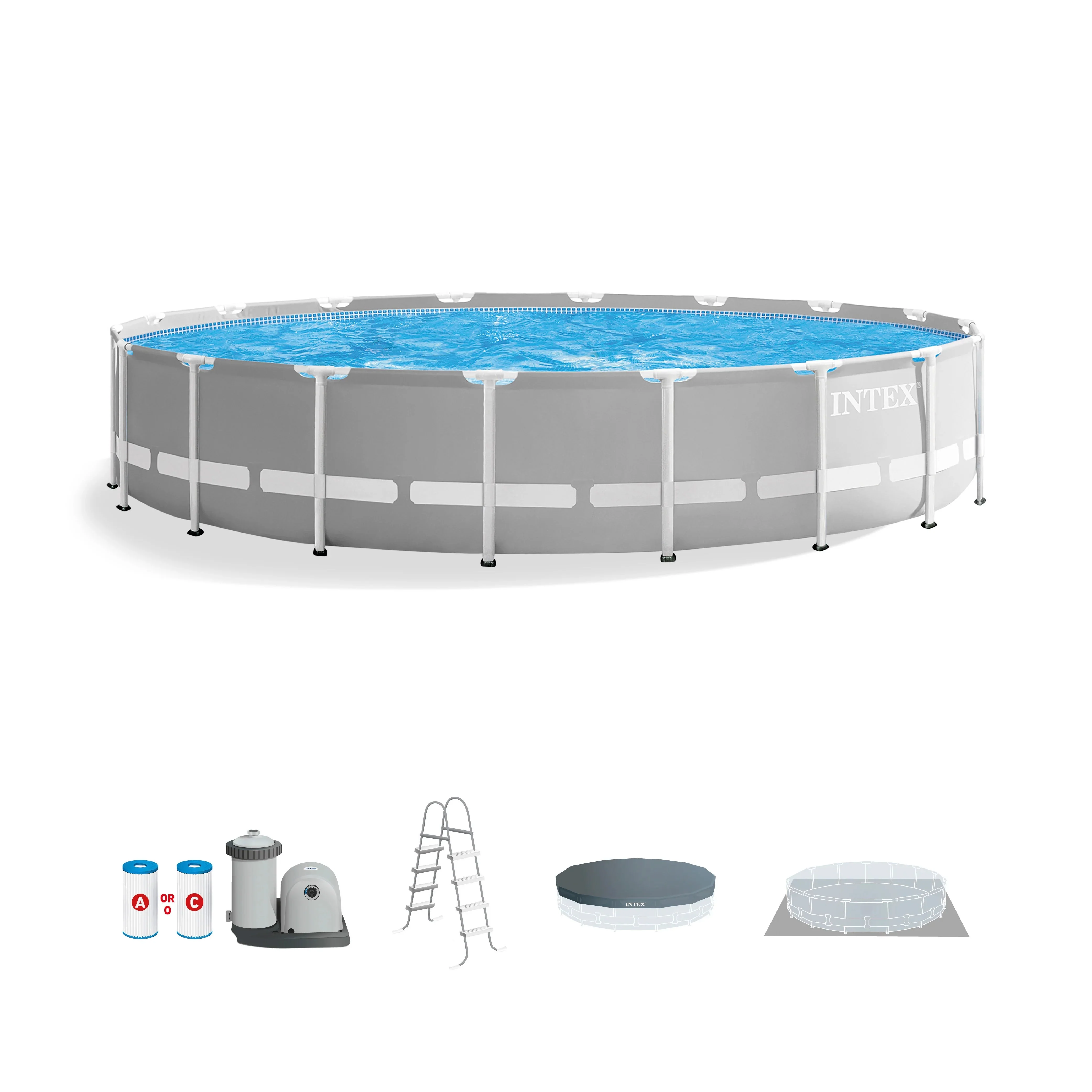 Intex Prism Frame Above Ground Swimming Pool 14ft x 42in With Pump - 26719EH - Image 19 Intex Prism Frame Above Ground Swimming Pool 14ft x 42in With Pump - 26719EH - Image 19