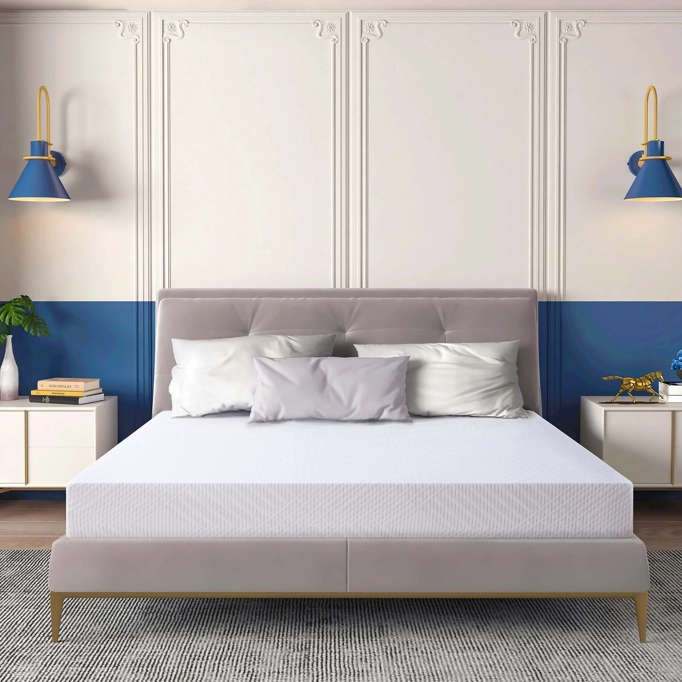 MLILY Ego White 6 inch Full Size Mattress, Memory Foam Mattress in a Box, Medium Firm