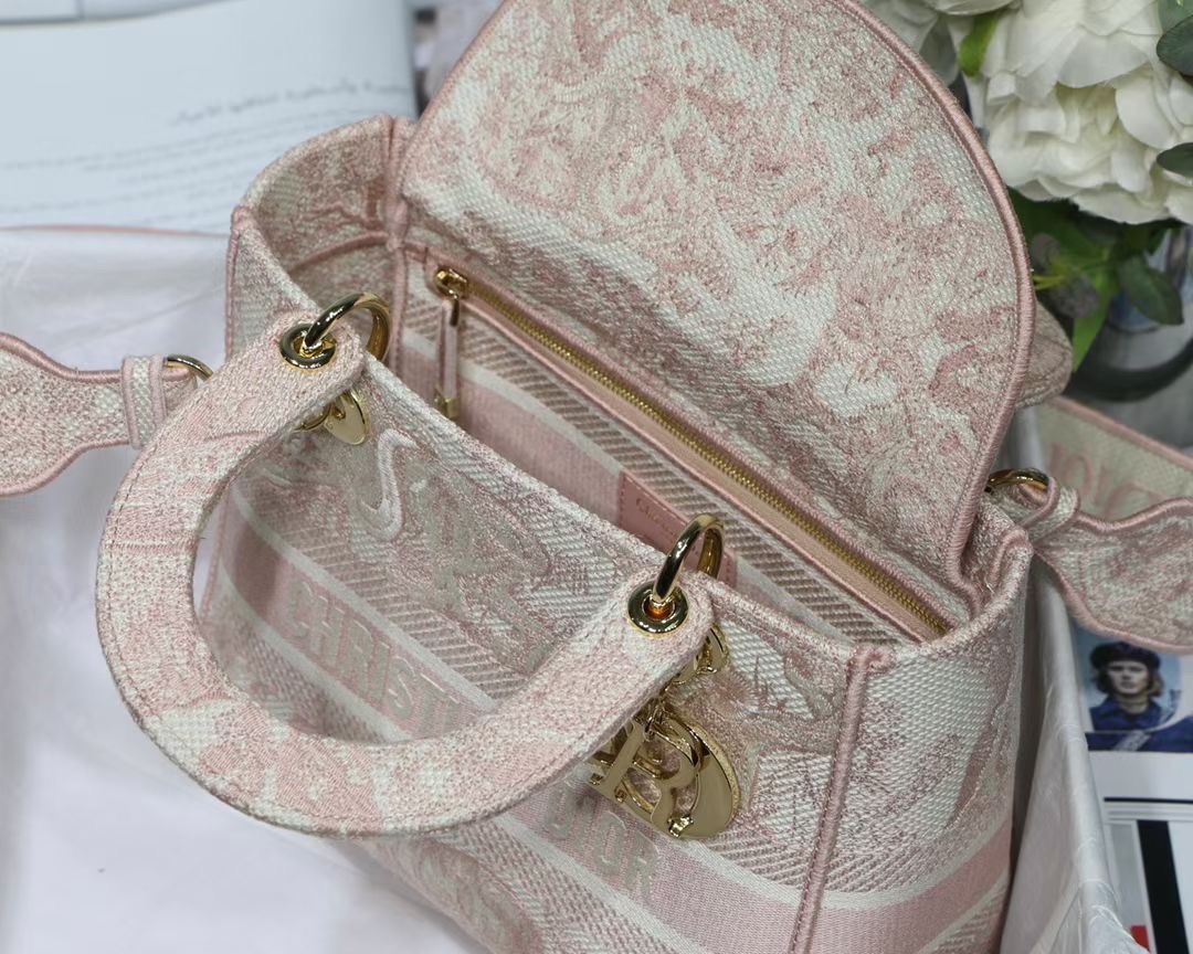 Christian Dior Medium Lady D-Lite Bag Pink, For Women, Women’s Handbags 24cm/9.5in CD M0565OTDT_M9121:1High-quality replica
