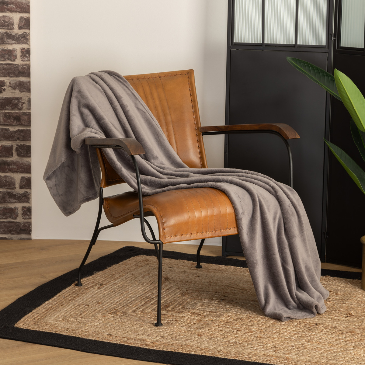 Microfibre plaid Grey, 130x180 cm