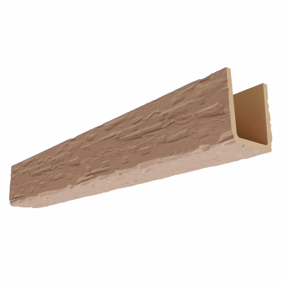 Ekena Millwork 3 1/2"W x 3 1/2"H x 120"L 3-Sided (U-Beam) Salvaged Timber HeritageTimber Faux Wood Ceiling Beam, Kona Brown - Image 3