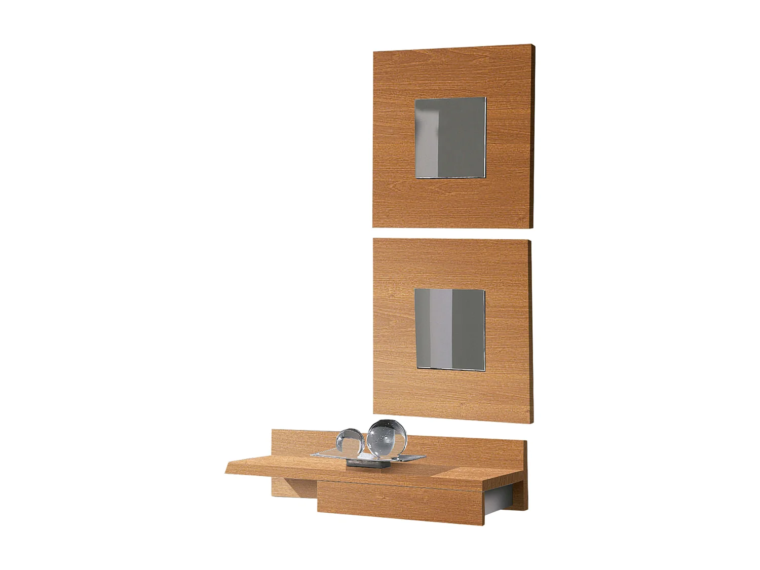 Meuble d'entrée cajun suspendu cerisier 70x20x28 cm