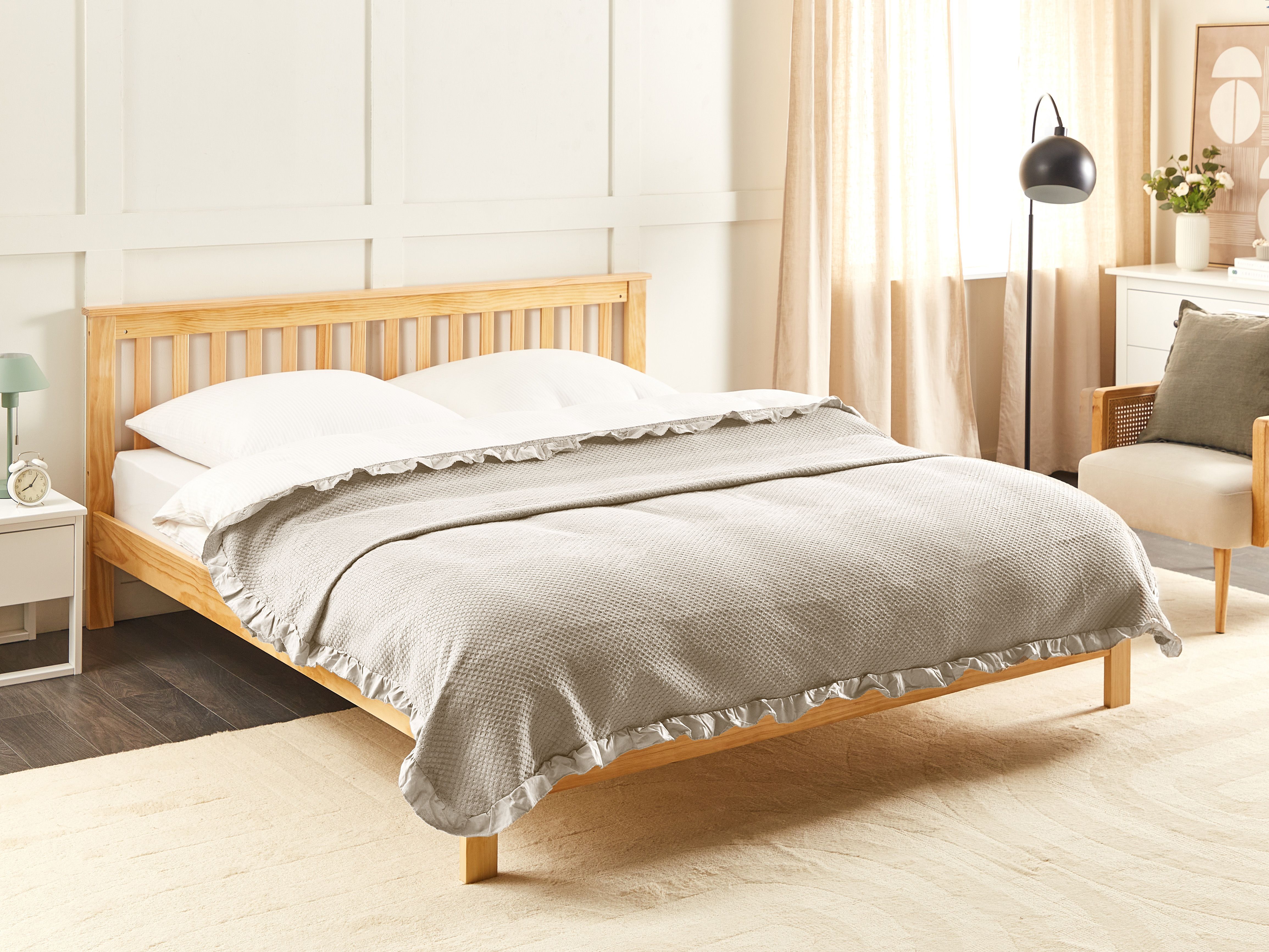 Bedspread HATTON Cotton 200 x 220 cm Taupe
