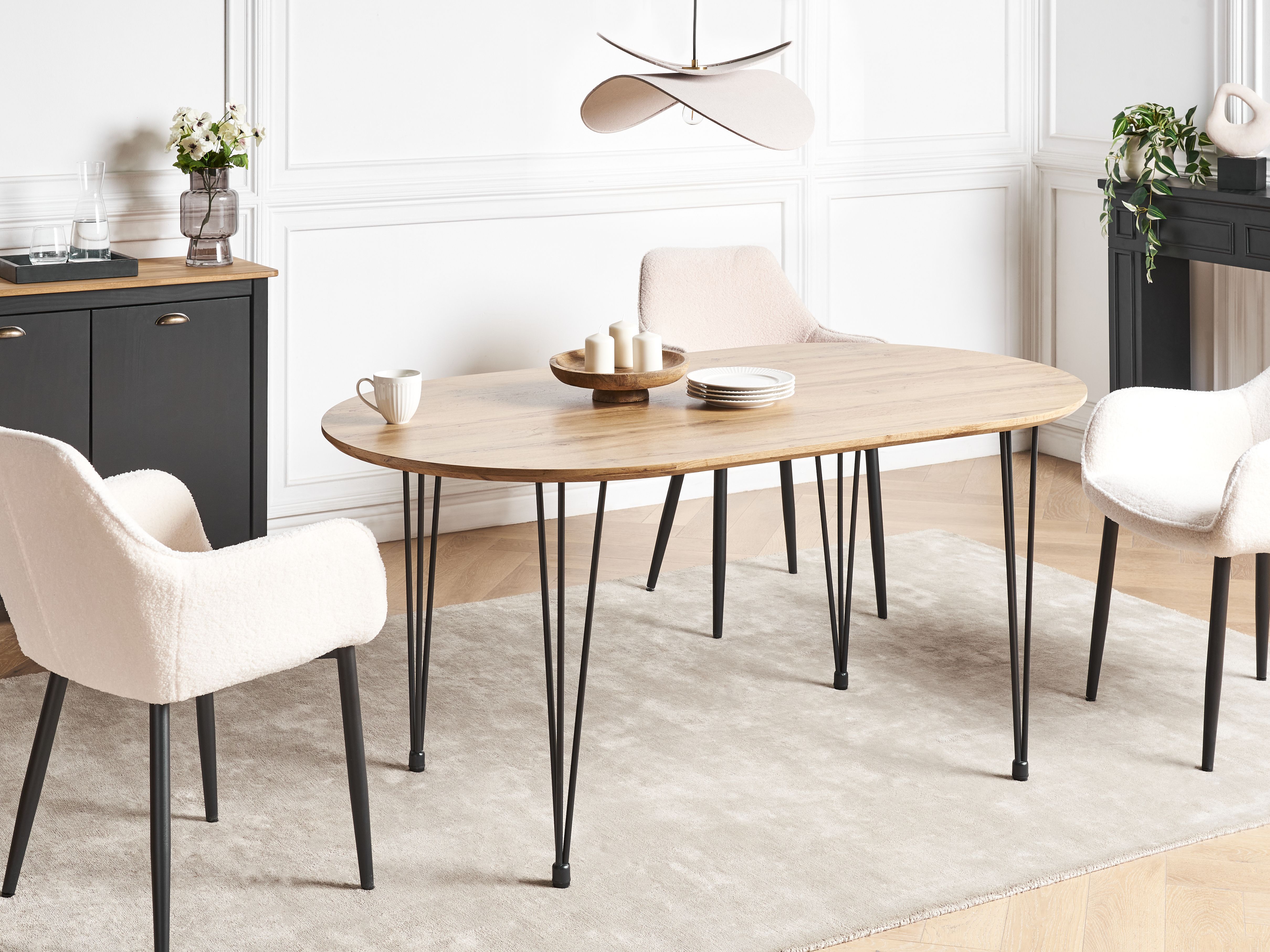 Dining Table CAVELL Light Brown 160 cm 90 cm