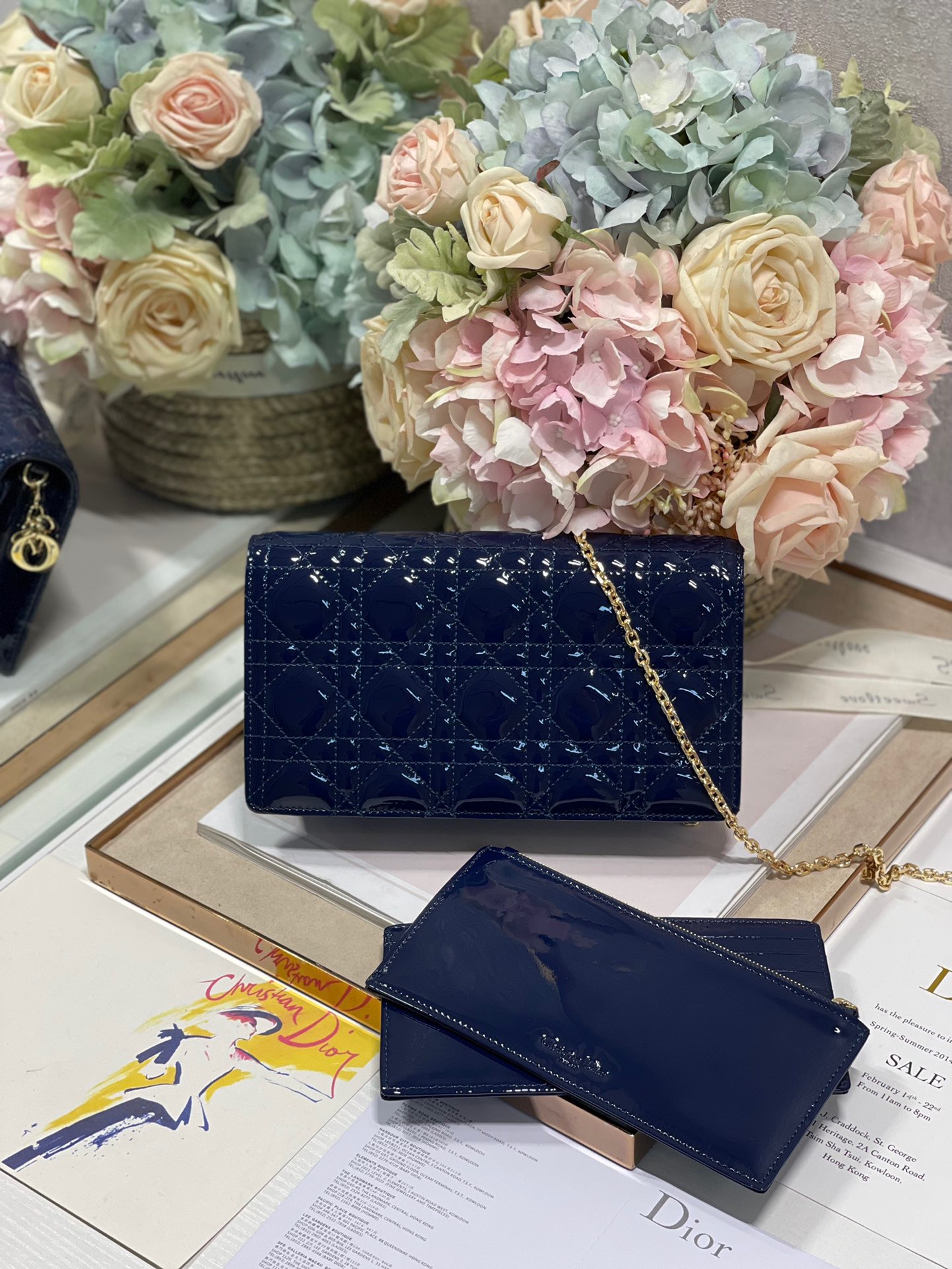 Christian Dior Lady Dior Pouch Navy, For Women, Women’s Handbags 8.5in/21.5cm CD1:1High-quality replica