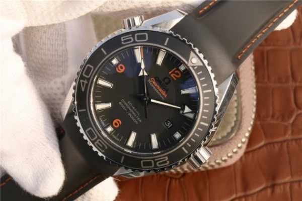 Replica Omega Planet Ocean Professional Ceramic Bezel 45mm OMF Orange Marker Rubber Strap A8500 - Elite Watch Atelier
