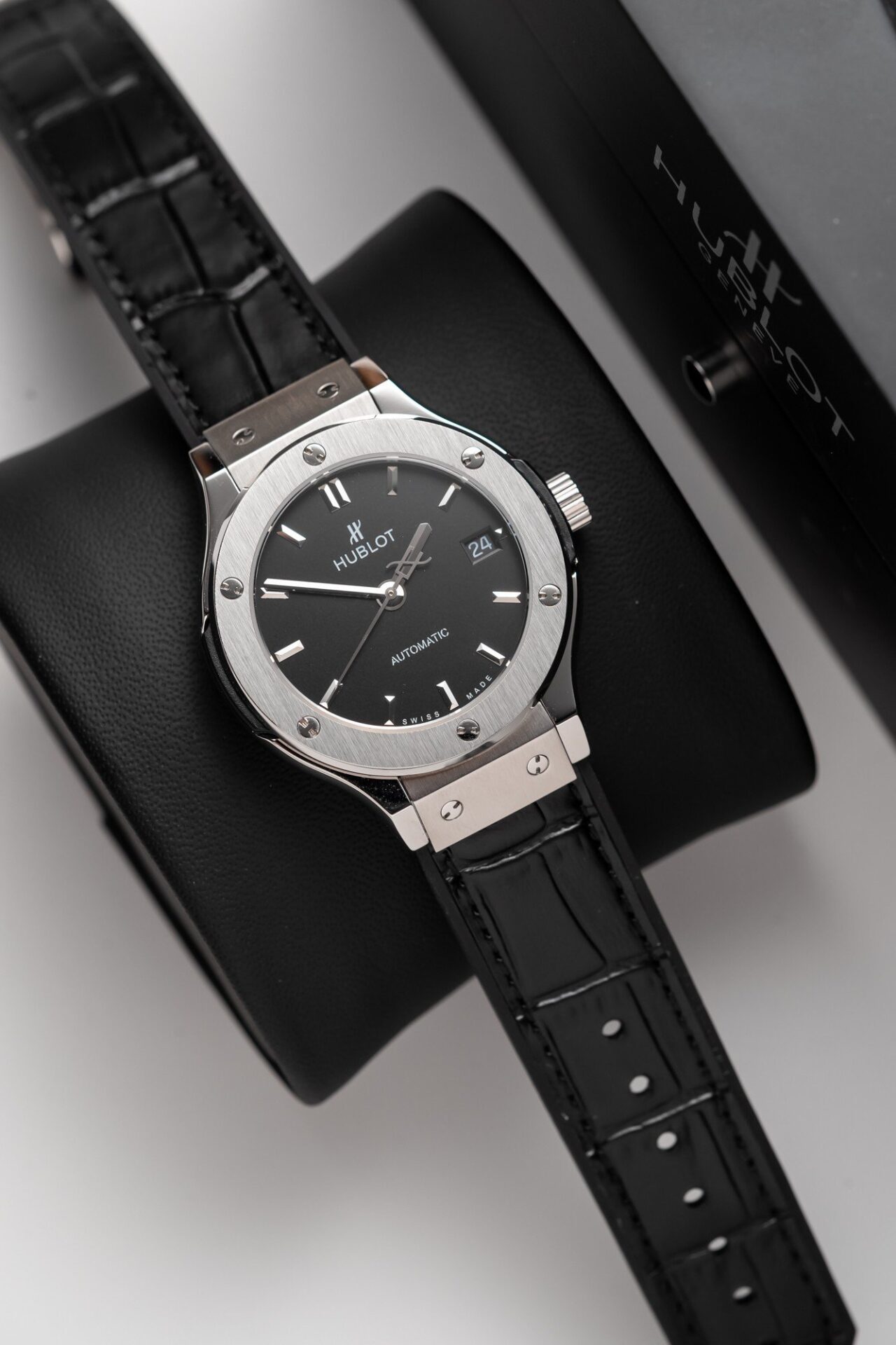 Hublot Classic Fusion Titanium Black Replica Watch  JJF Factory 38mm - Elite Watch Atelier
