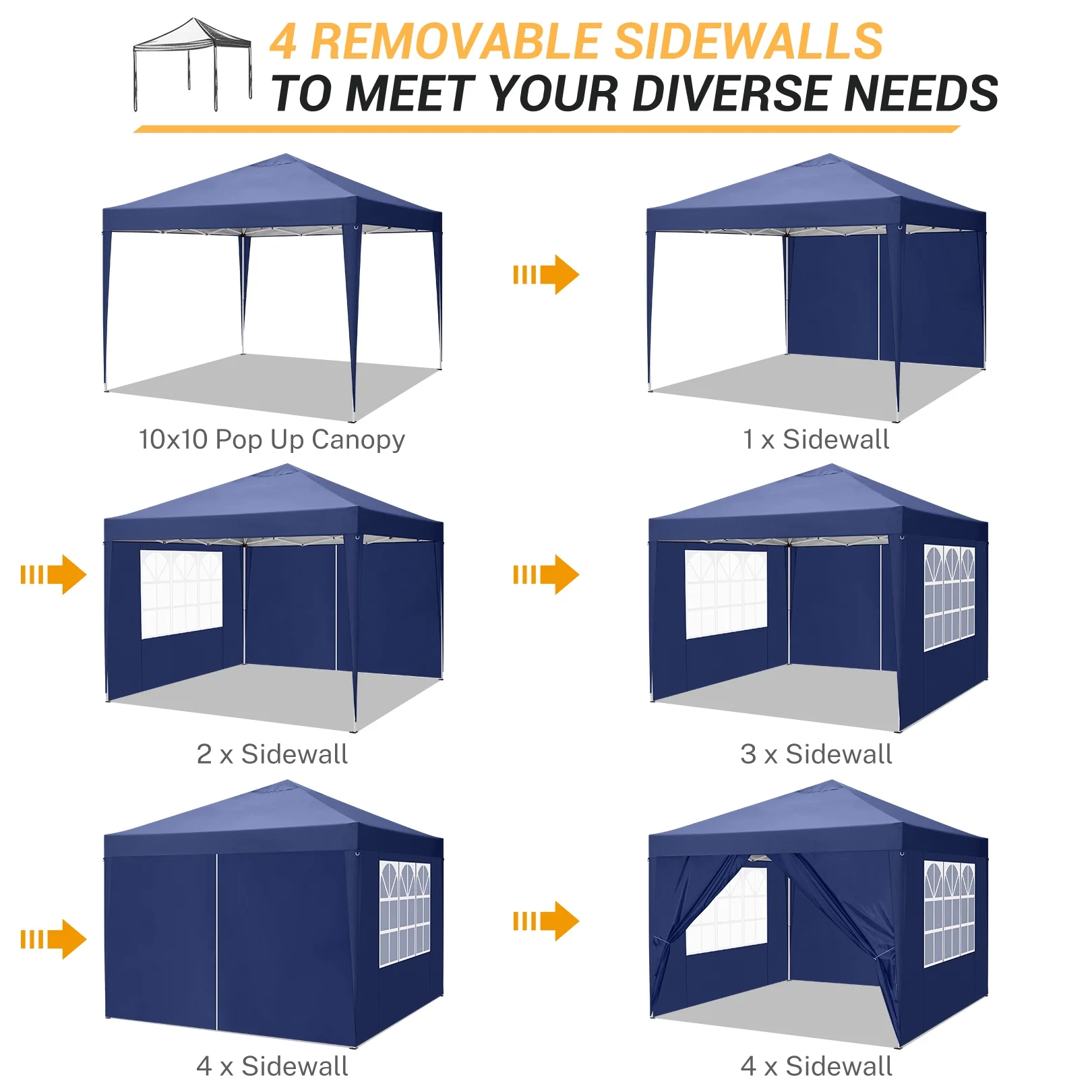 SANOPY 10'x10' EZ Pop Up Canopy Tent Outdoor Party Instant Shelter Portable Folding Beach Canopy with 4 Sandbag & Carrying Bag, Black - Image 14