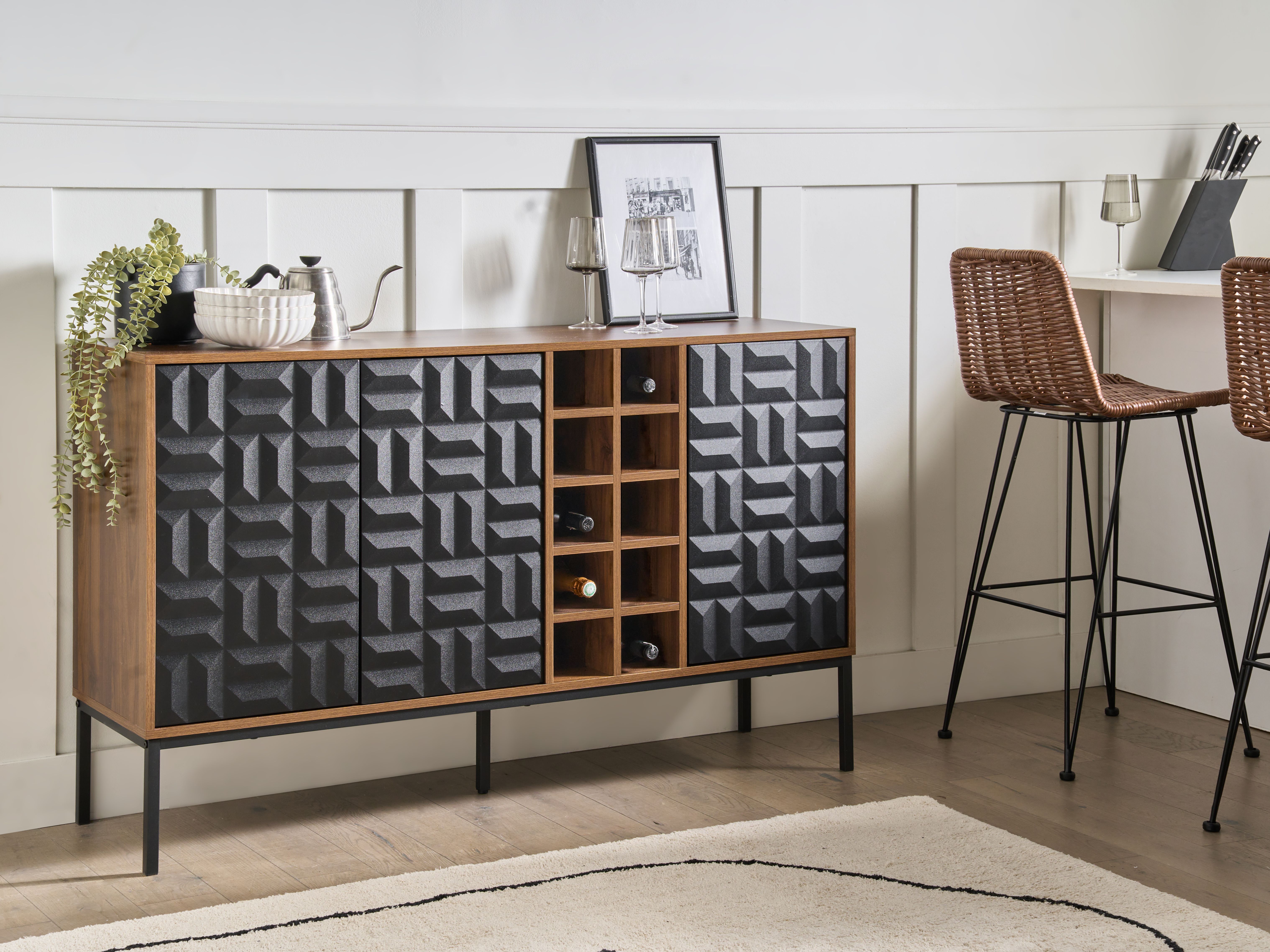 Wine Cabinet CARAQUET Dark Brown