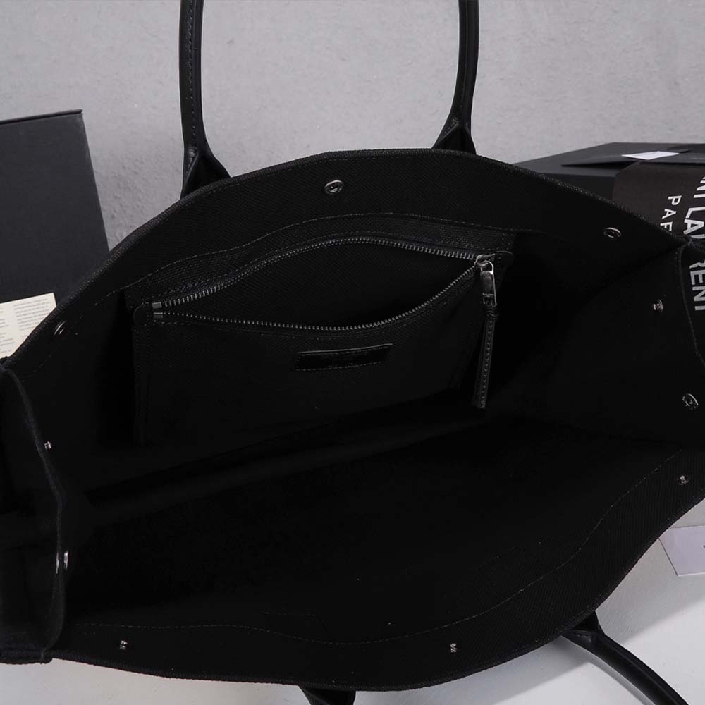 Replica Ysl Rive Gauche Tote Bag In Linen And Leather 21491:1High-quality replica