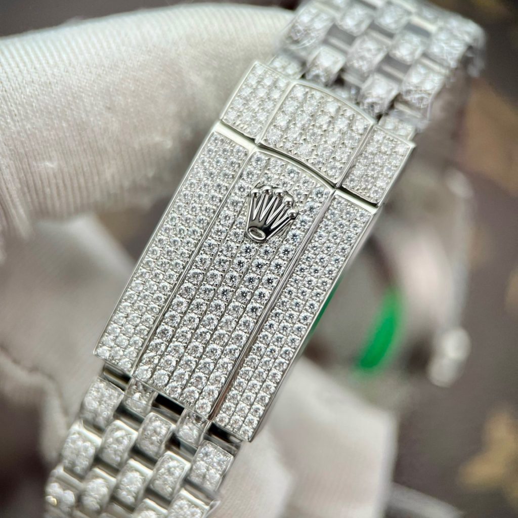 Rolex Replica Watch DateJust Custom Full Diamonds Moissanite 41mm - Top club