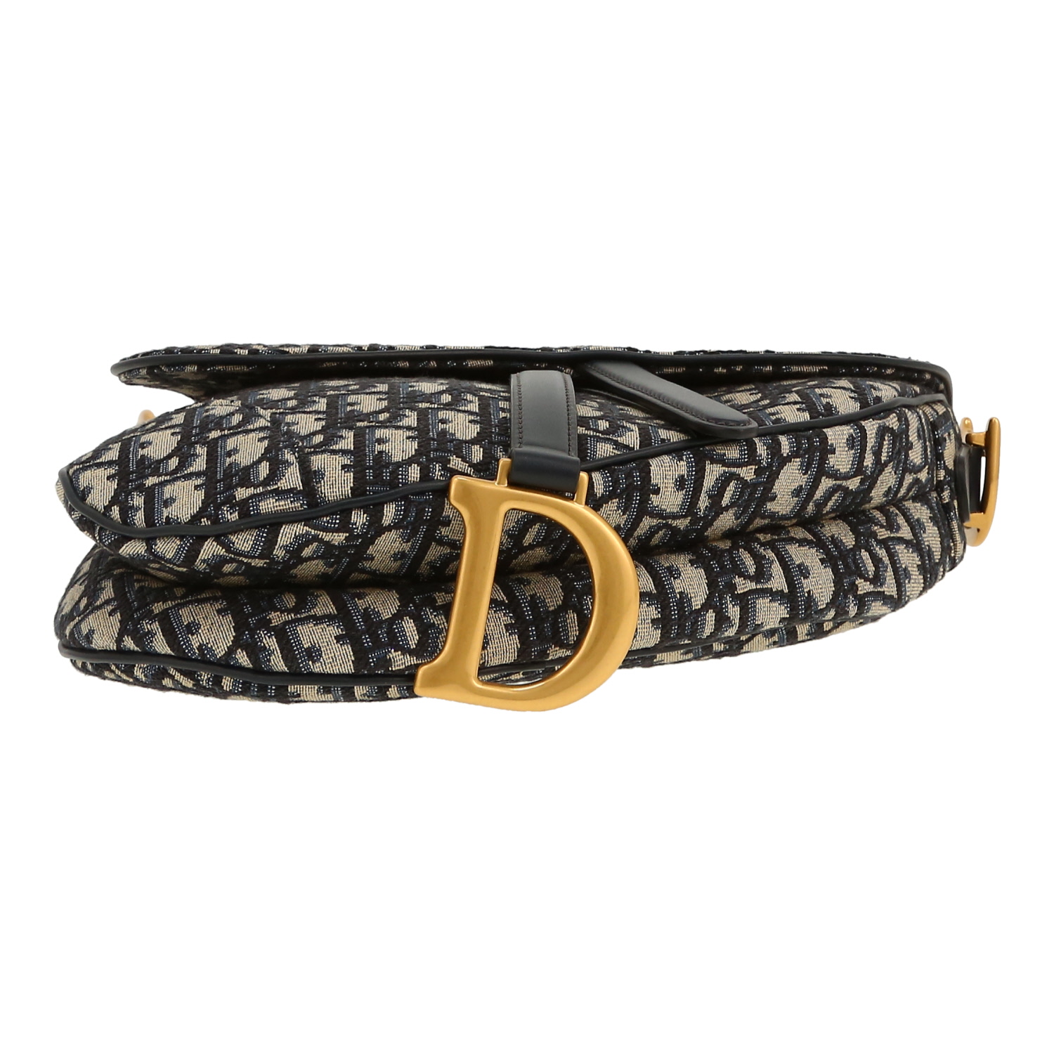 Dior Saddle handbag in blue monogram canvas Oblique and navy blue leather1:1High-quality replica